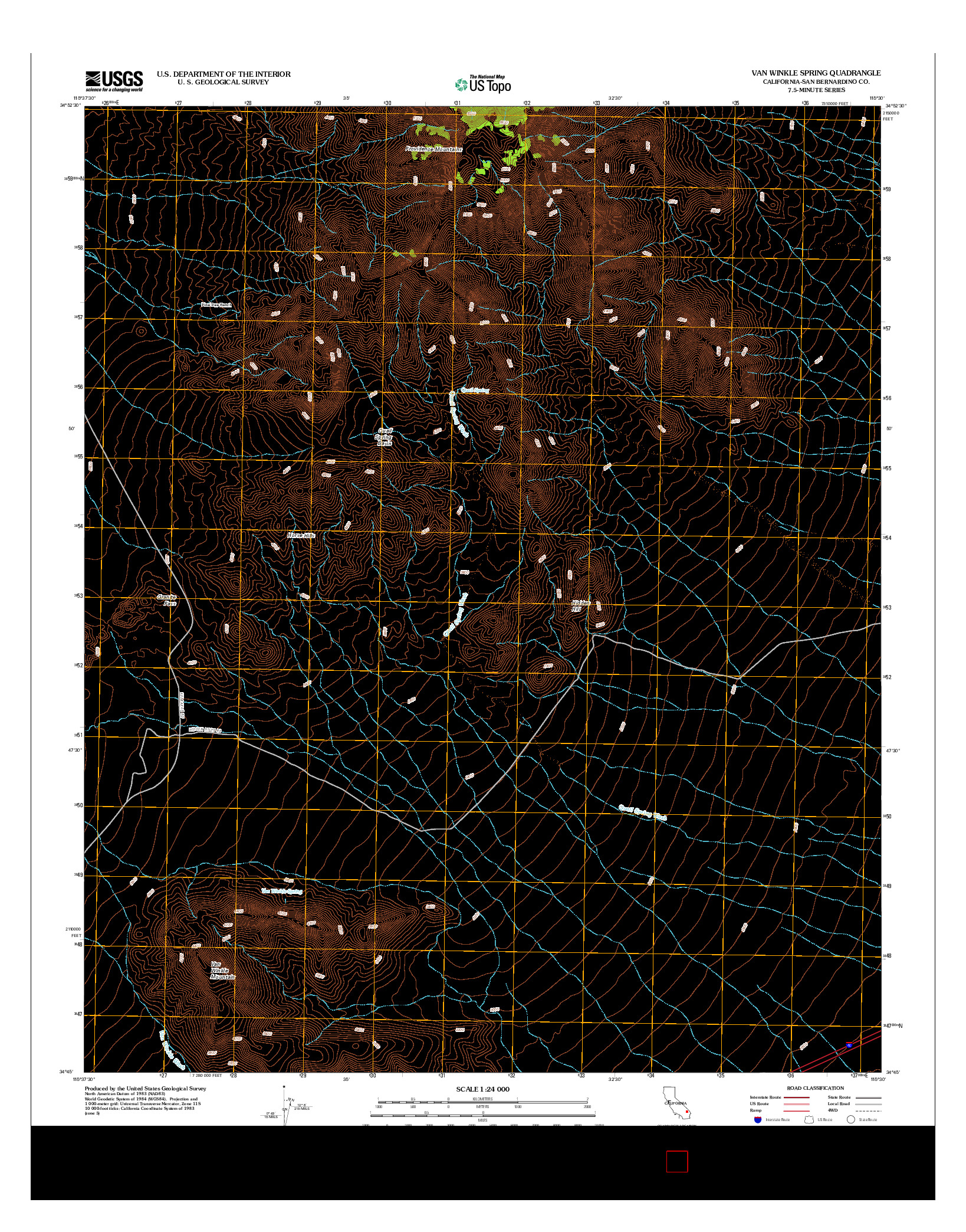 USGS US TOPO 7.5-MINUTE MAP FOR VAN WINKLE SPRING, CA 2012