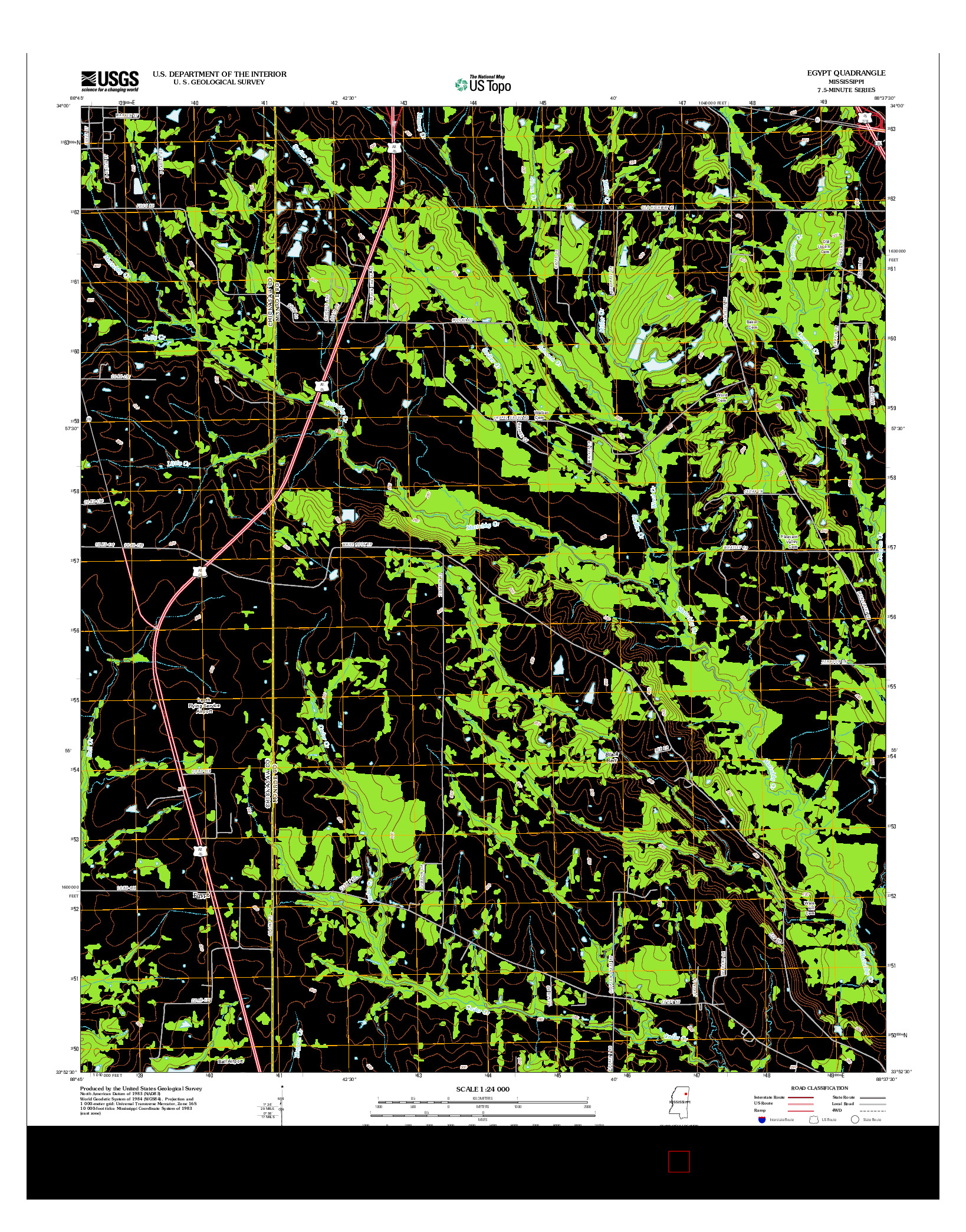 USGS US TOPO 7.5-MINUTE MAP FOR EGYPT, MS 2012