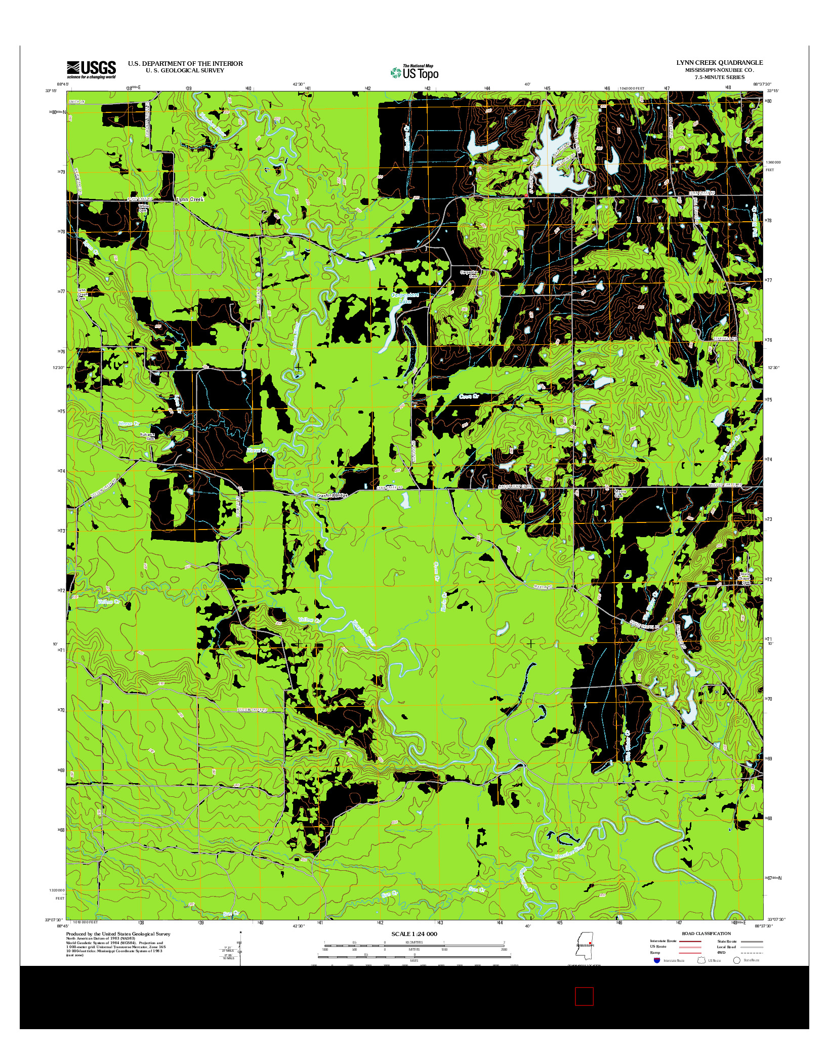 USGS US TOPO 7.5-MINUTE MAP FOR LYNN CREEK, MS 2012