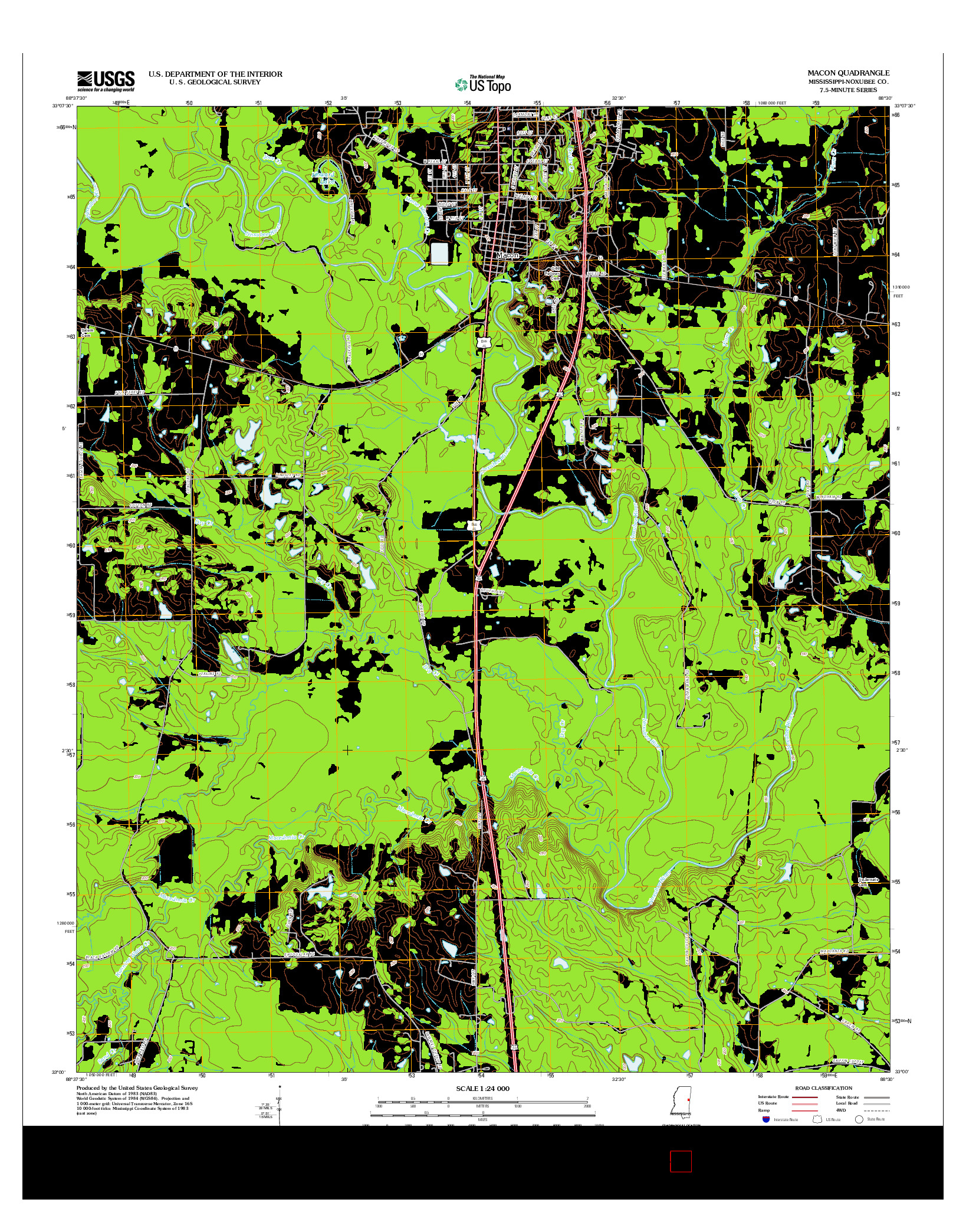 USGS US TOPO 7.5-MINUTE MAP FOR MACON, MS 2012