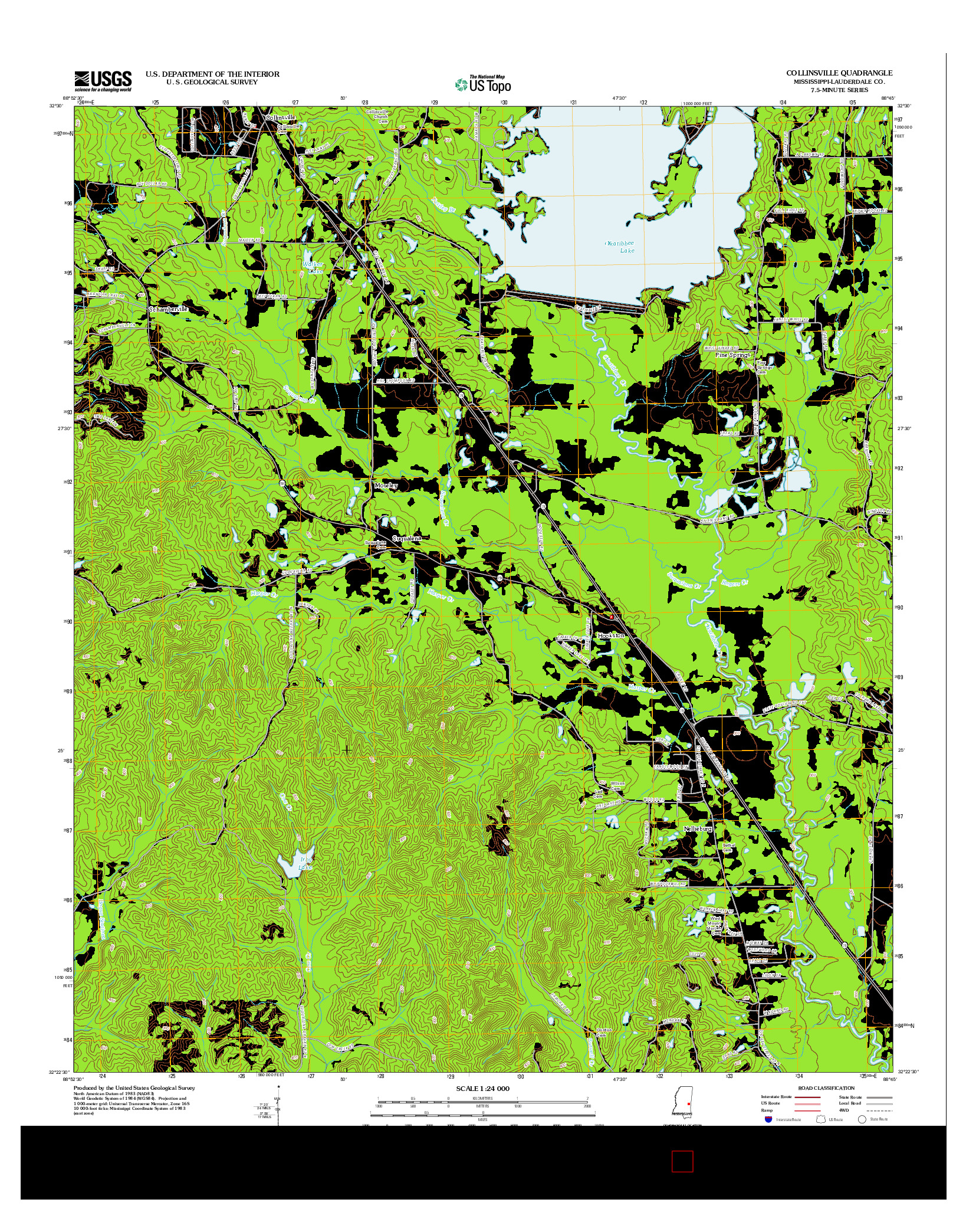 USGS US TOPO 7.5-MINUTE MAP FOR COLLINSVILLE, MS 2012