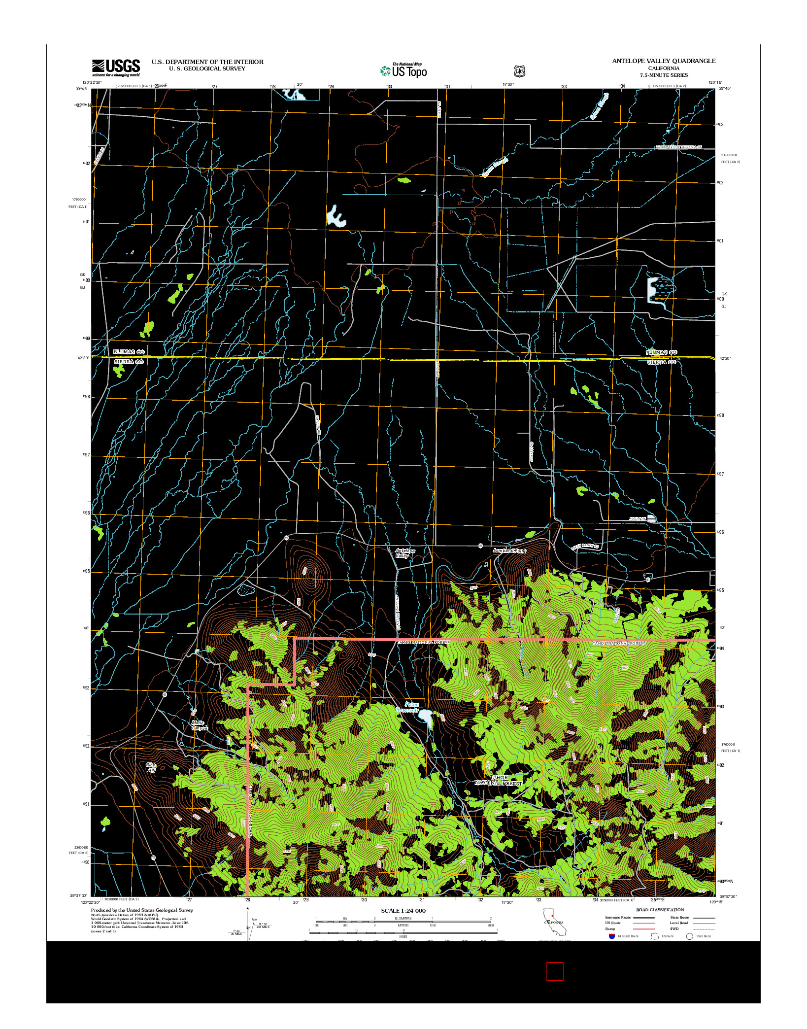 USGS US TOPO 7.5-MINUTE MAP FOR ANTELOPE VALLEY, CA 2012