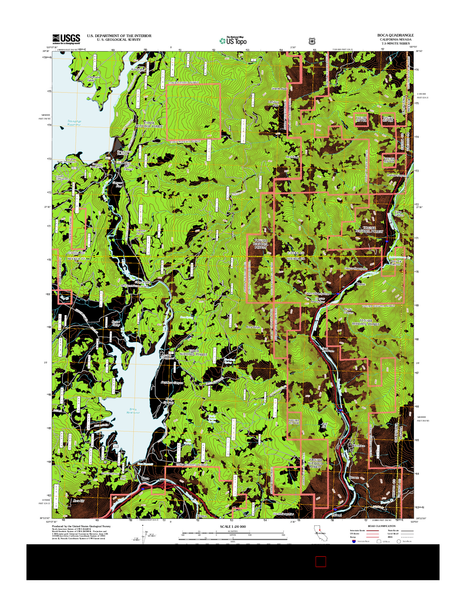 USGS US TOPO 7.5-MINUTE MAP FOR BOCA, CA-NV 2012