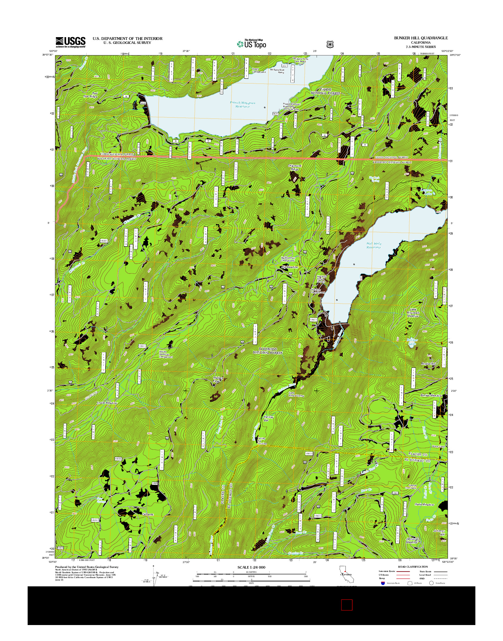 USGS US TOPO 7.5-MINUTE MAP FOR BUNKER HILL, CA 2012