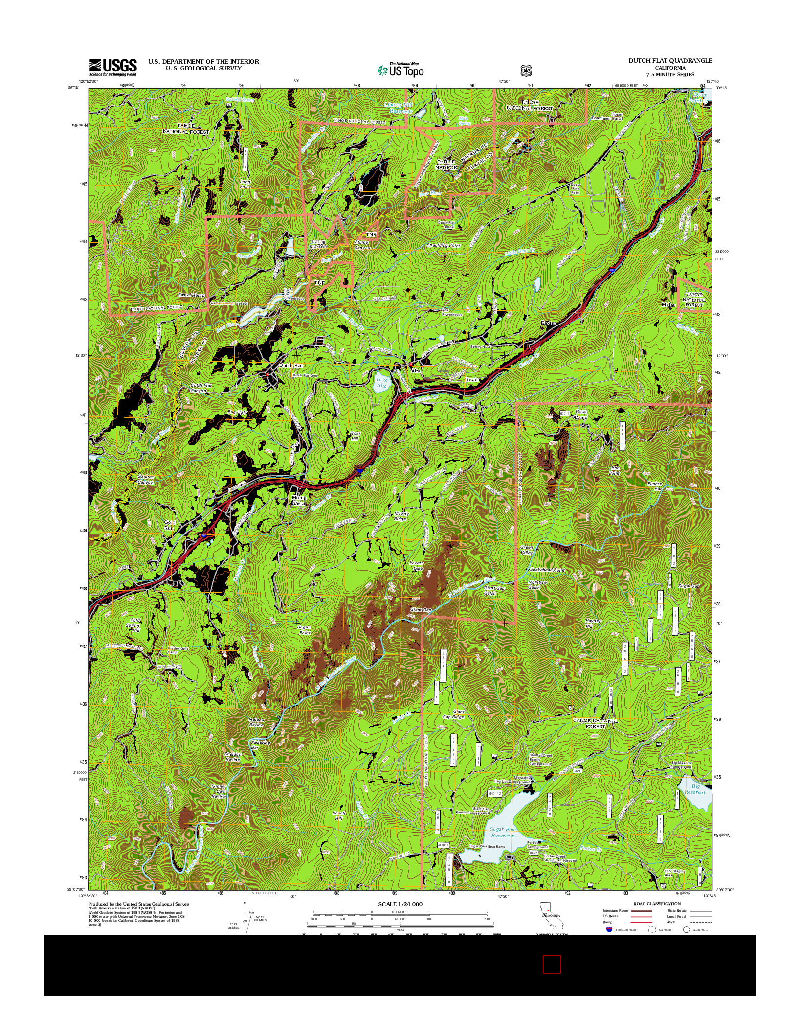 USGS US TOPO 7.5-MINUTE MAP FOR DUTCH FLAT, CA 2012