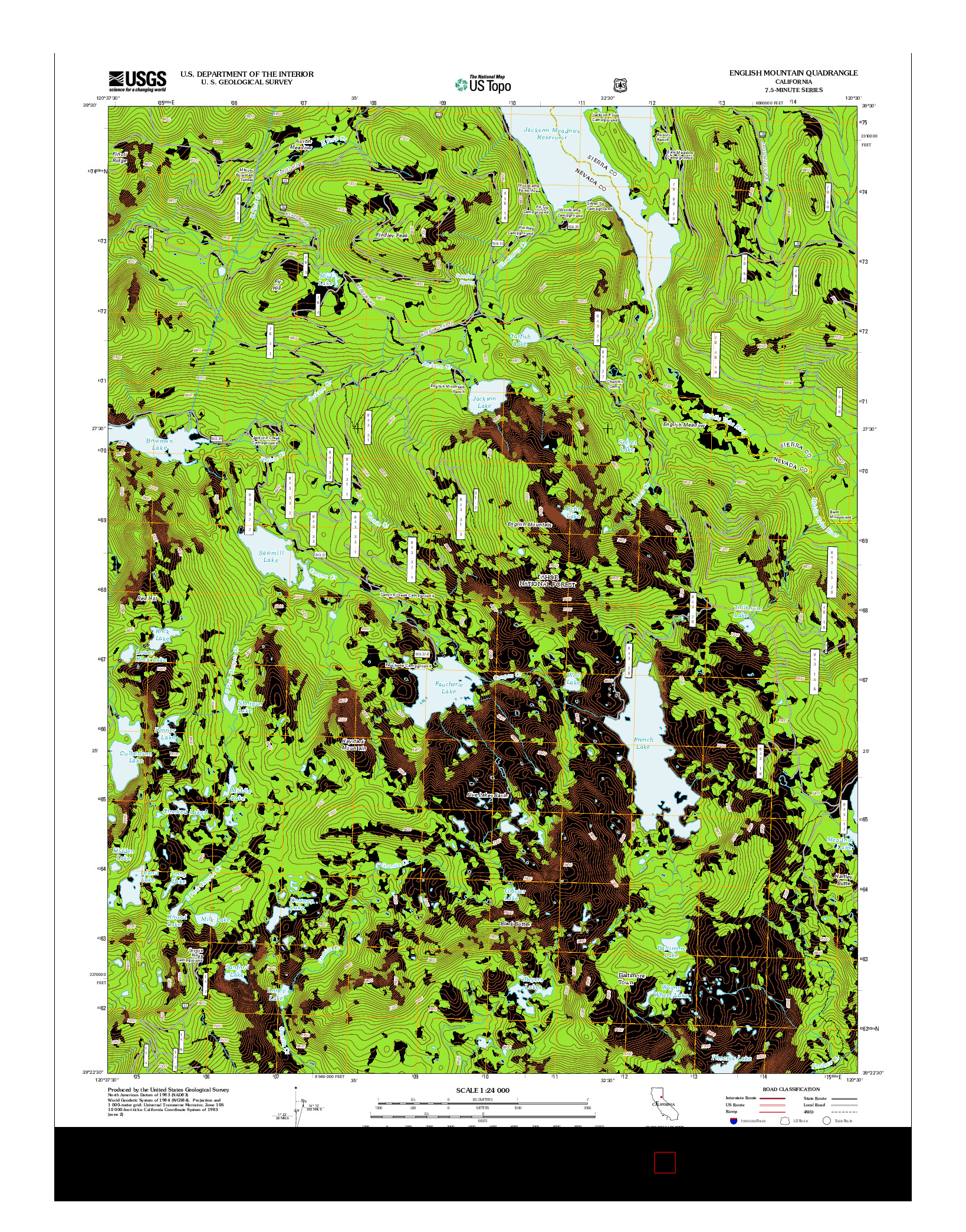 USGS US TOPO 7.5-MINUTE MAP FOR ENGLISH MOUNTAIN, CA 2012
