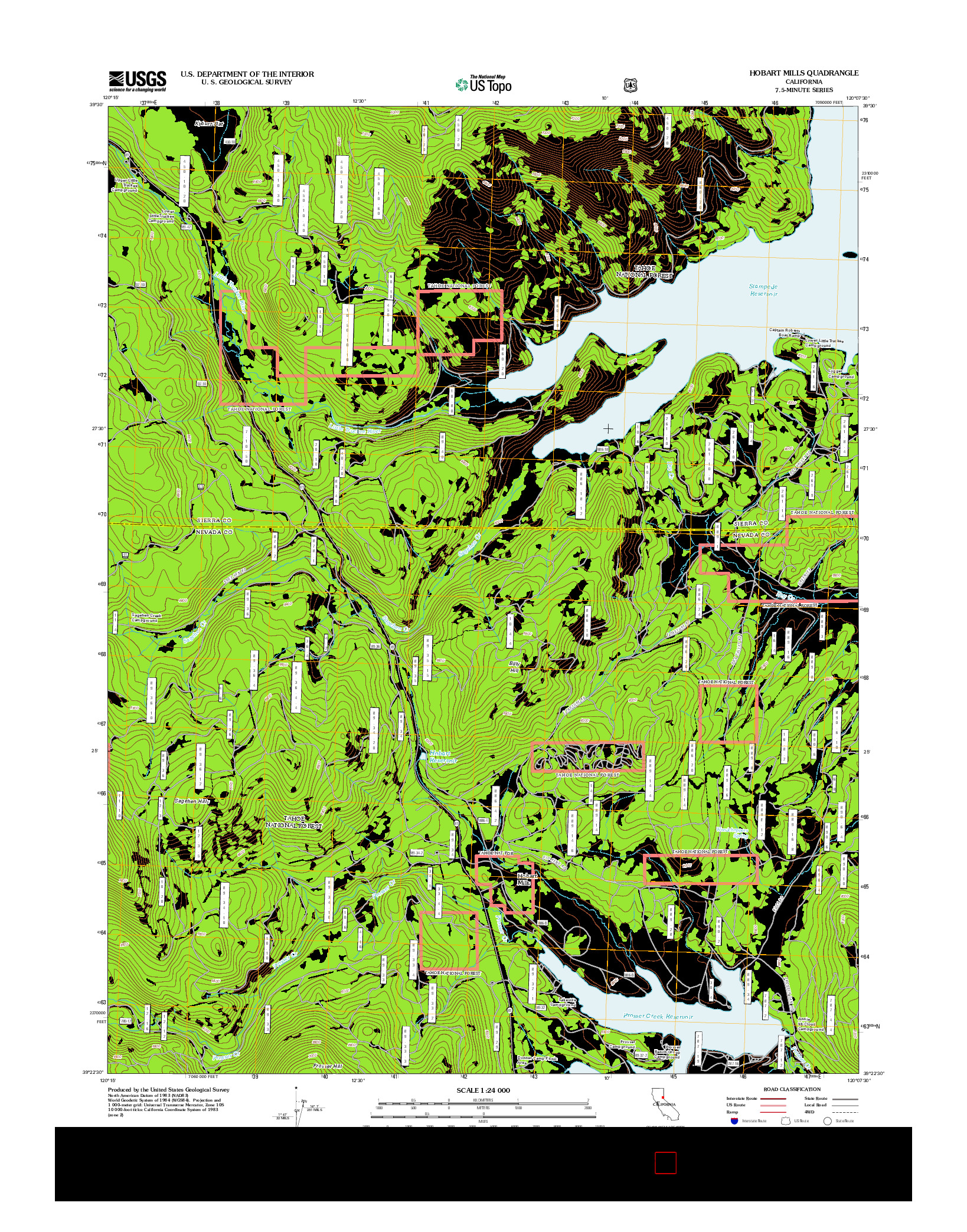 USGS US TOPO 7.5-MINUTE MAP FOR HOBART MILLS, CA 2012