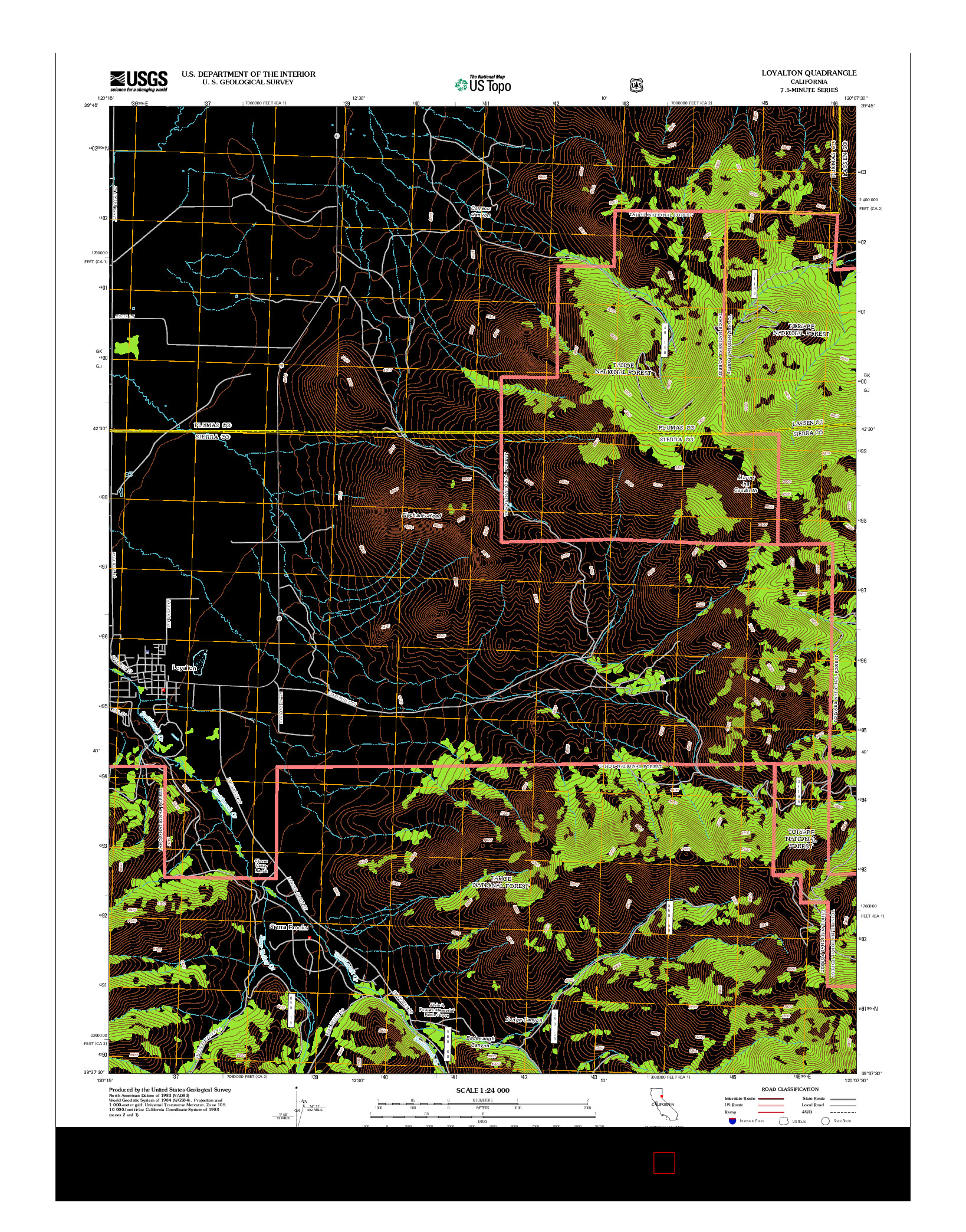 USGS US TOPO 7.5-MINUTE MAP FOR LOYALTON, CA 2012
