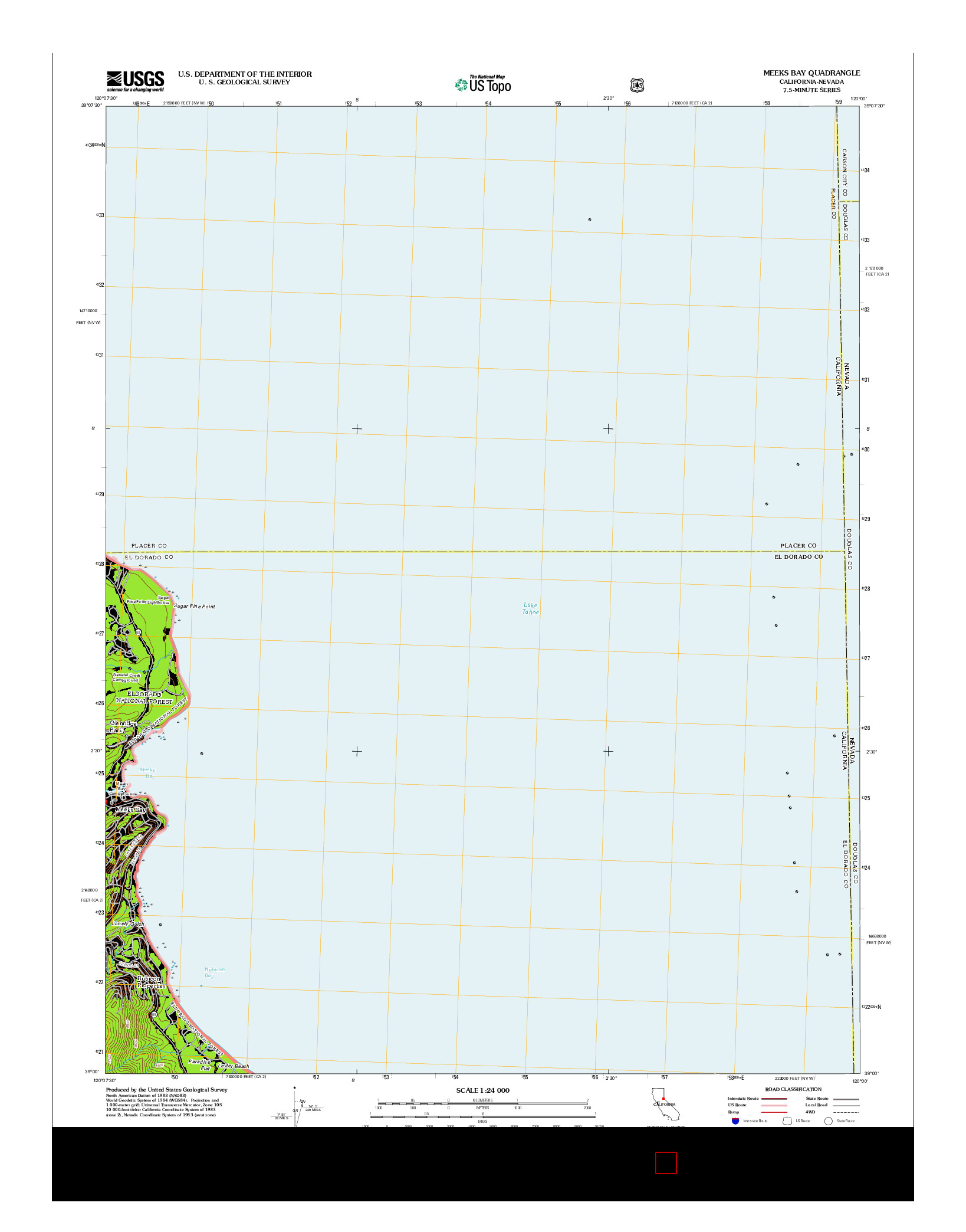 USGS US TOPO 7.5-MINUTE MAP FOR MEEKS BAY, CA-NV 2012