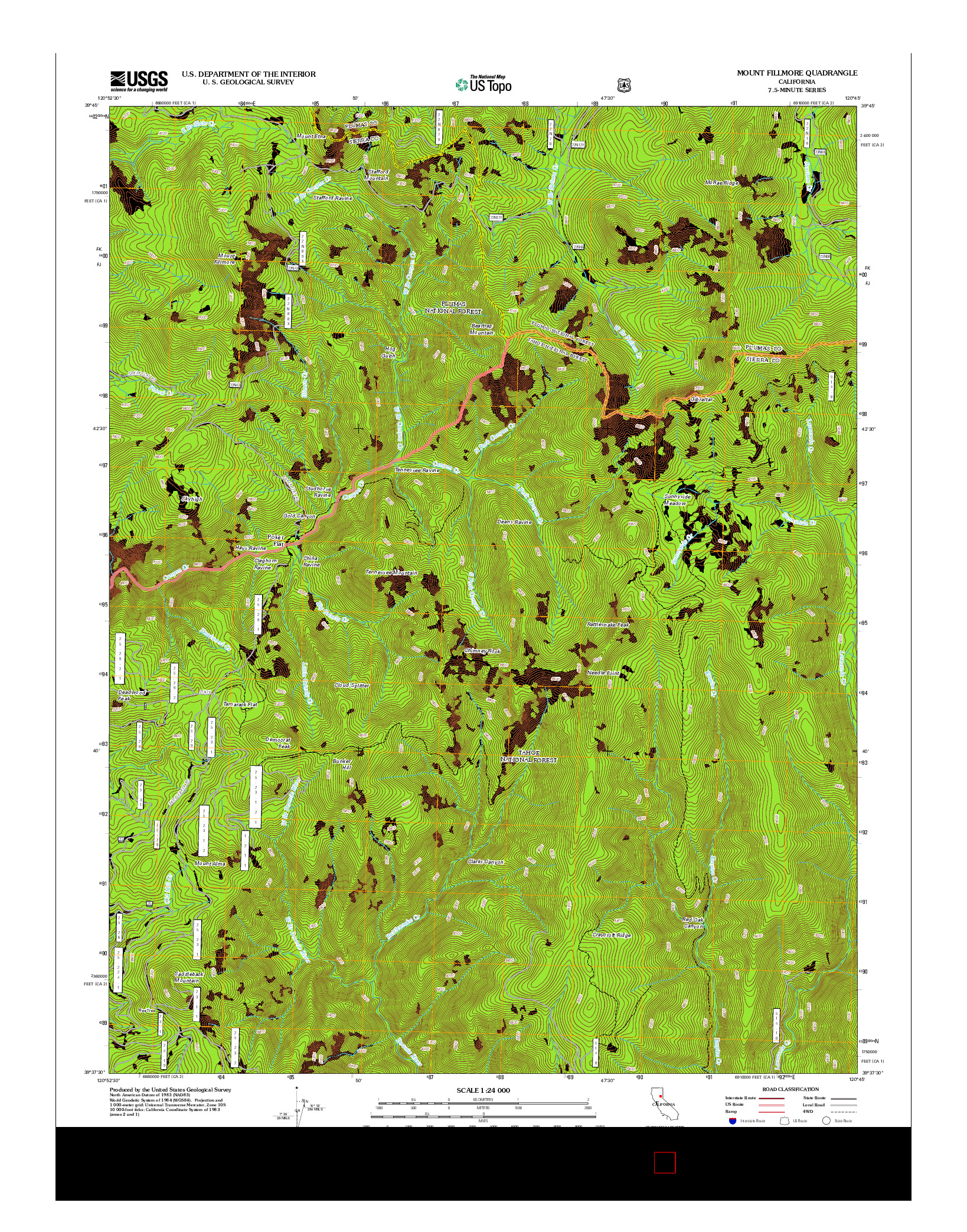 USGS US TOPO 7.5-MINUTE MAP FOR MOUNT FILLMORE, CA 2012