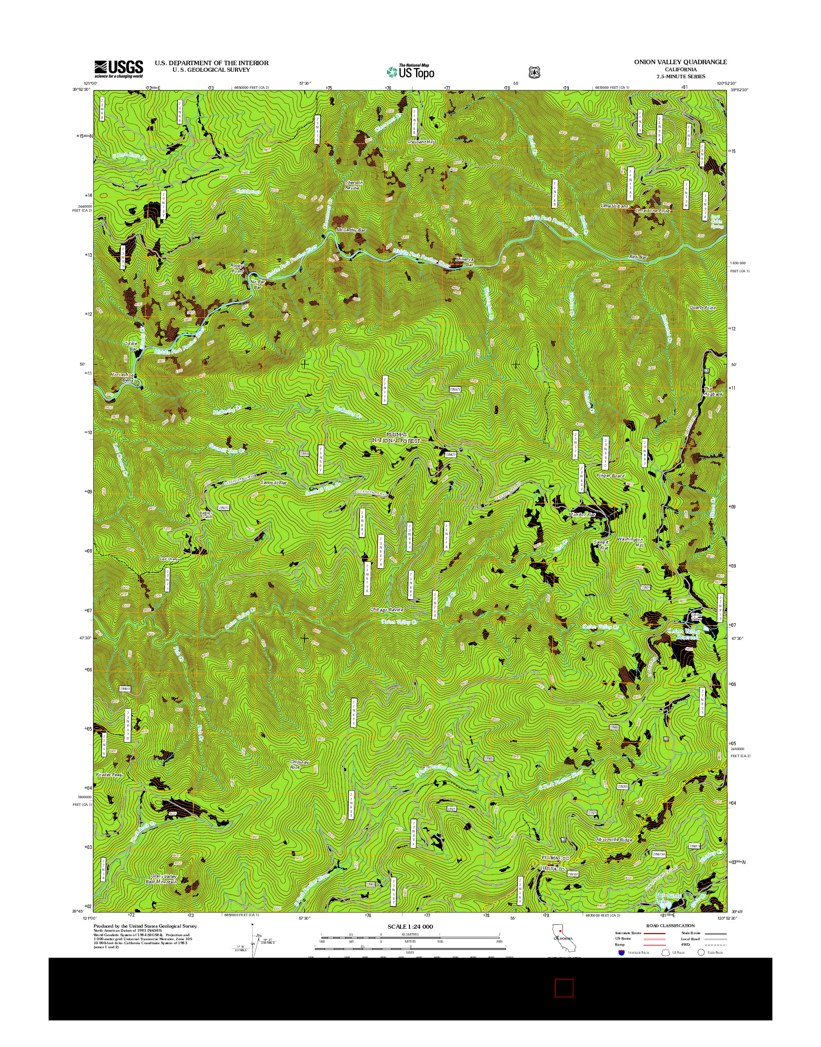 USGS US TOPO 7.5-MINUTE MAP FOR ONION VALLEY, CA 2012