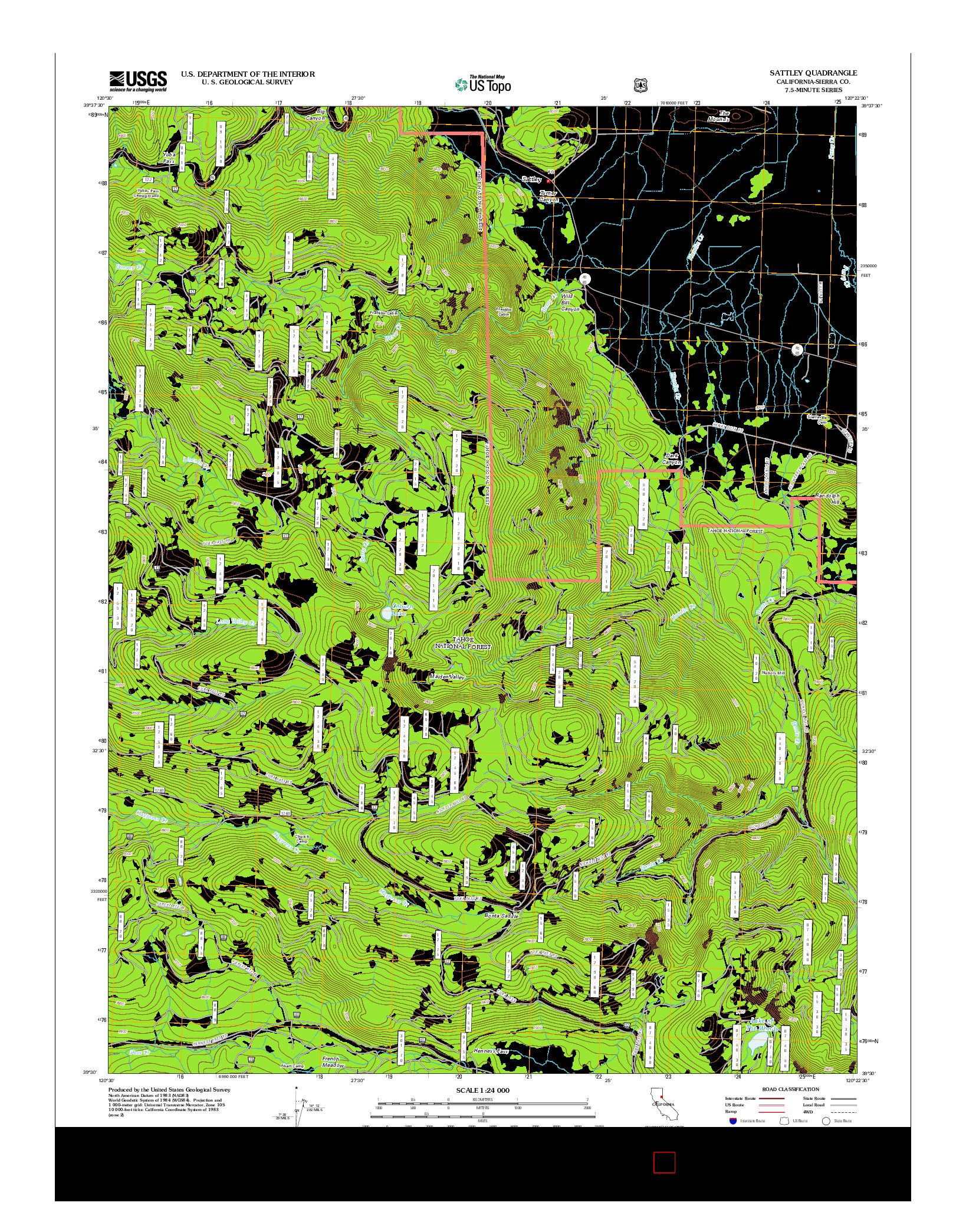 USGS US TOPO 7.5-MINUTE MAP FOR SATTLEY, CA 2012