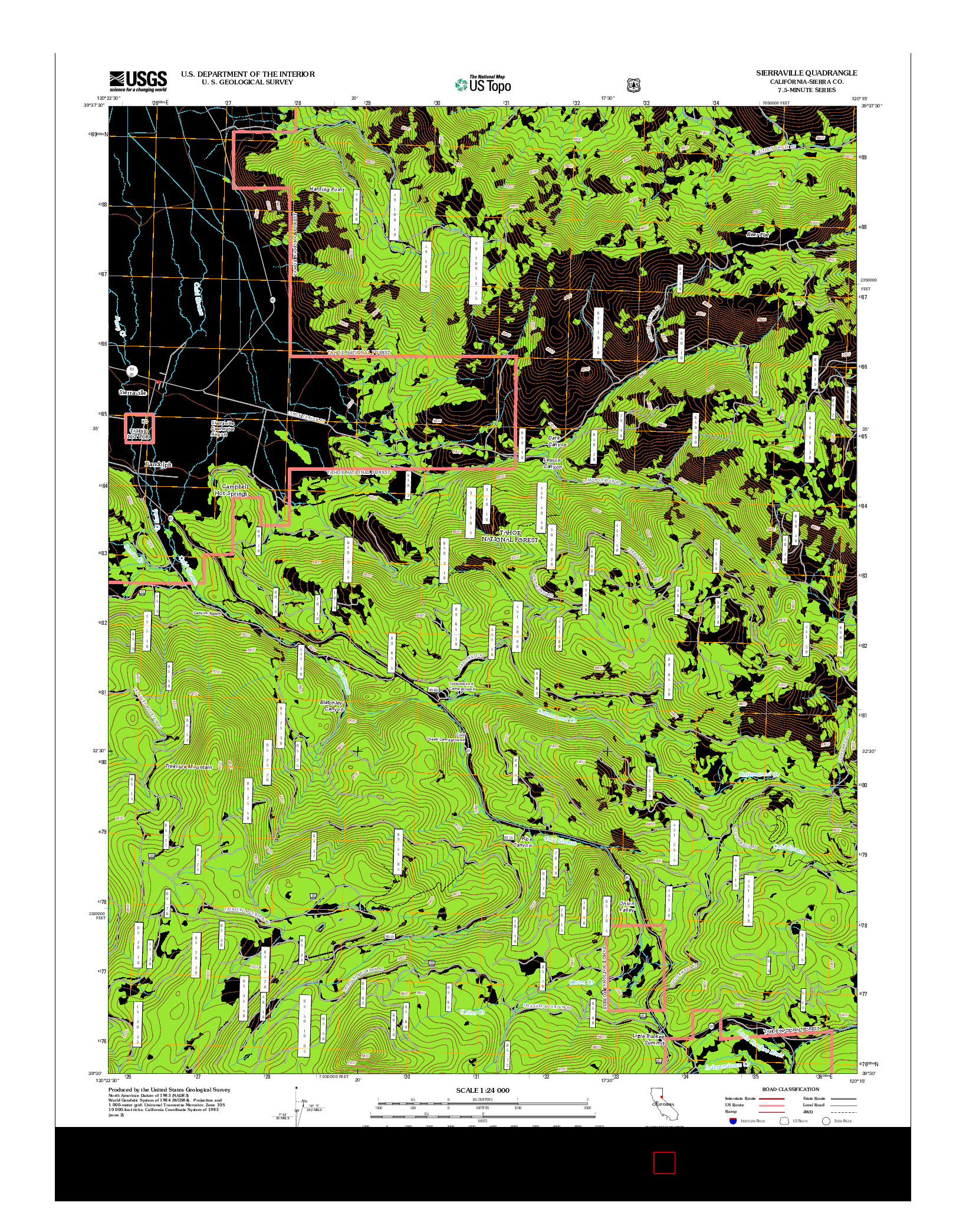 USGS US TOPO 7.5-MINUTE MAP FOR SIERRAVILLE, CA 2012