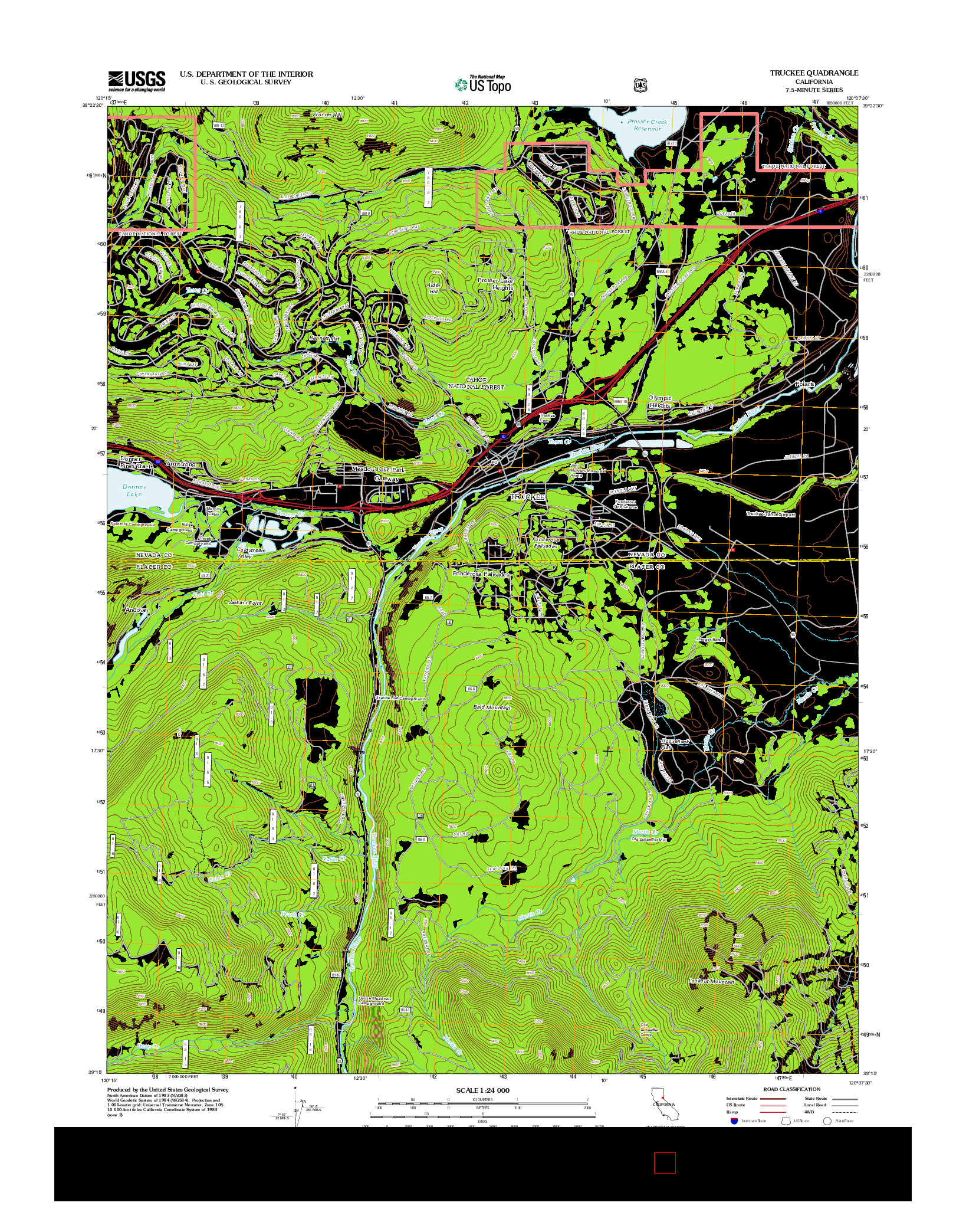 USGS US TOPO 7.5-MINUTE MAP FOR TRUCKEE, CA 2012