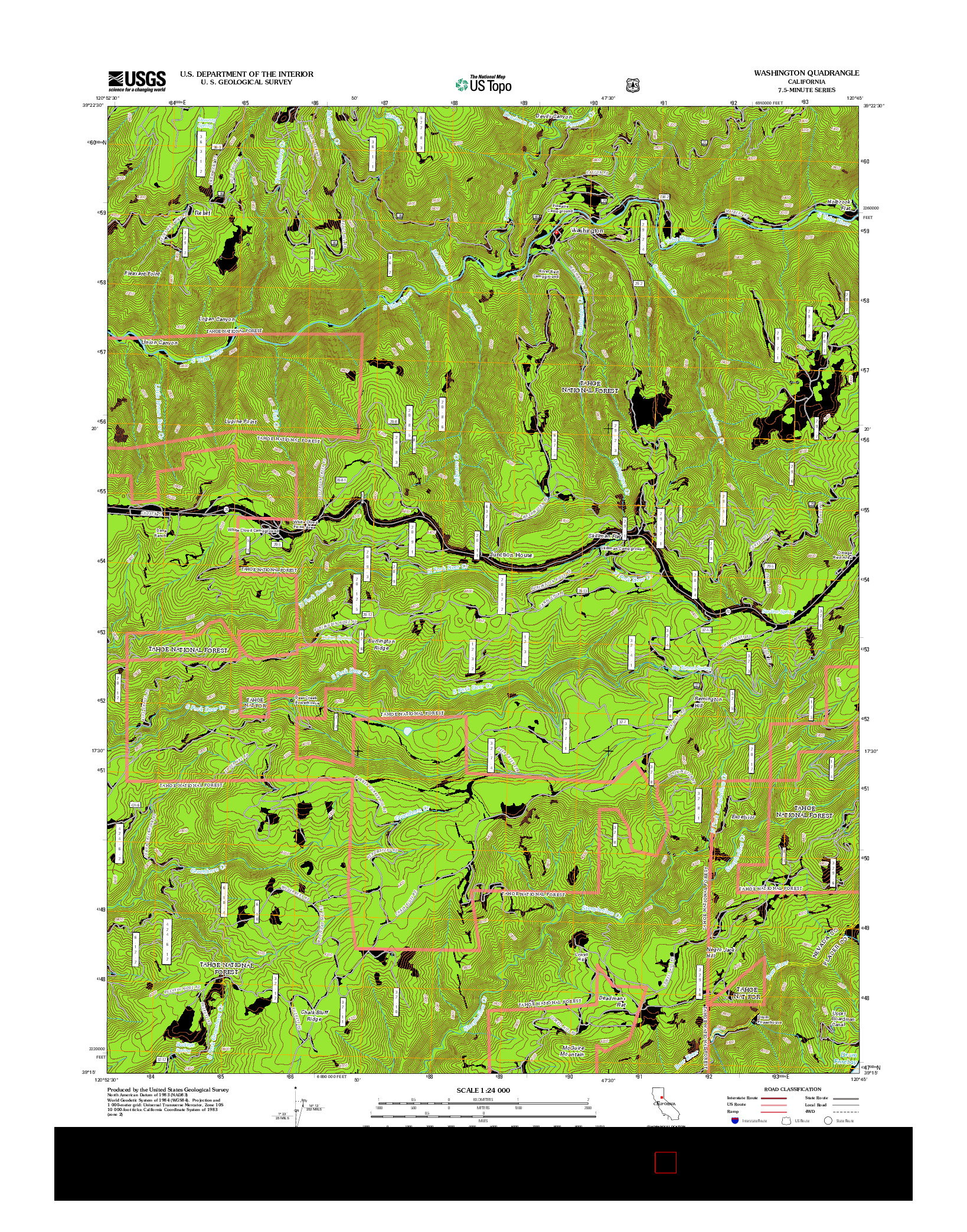 USGS US TOPO 7.5-MINUTE MAP FOR WASHINGTON, CA 2012