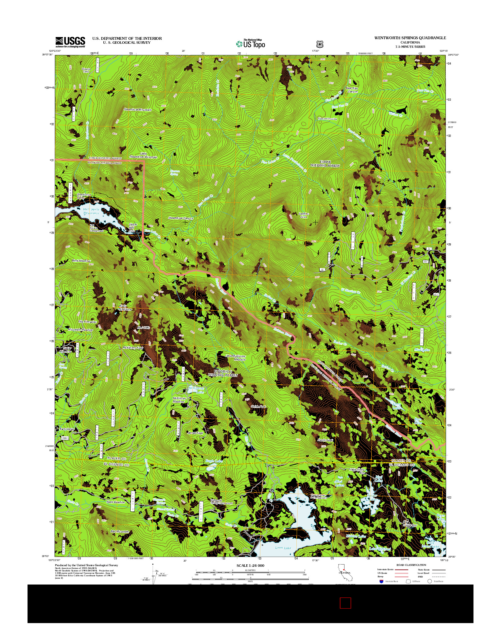 USGS US TOPO 7.5-MINUTE MAP FOR WENTWORTH SPRINGS, CA 2012