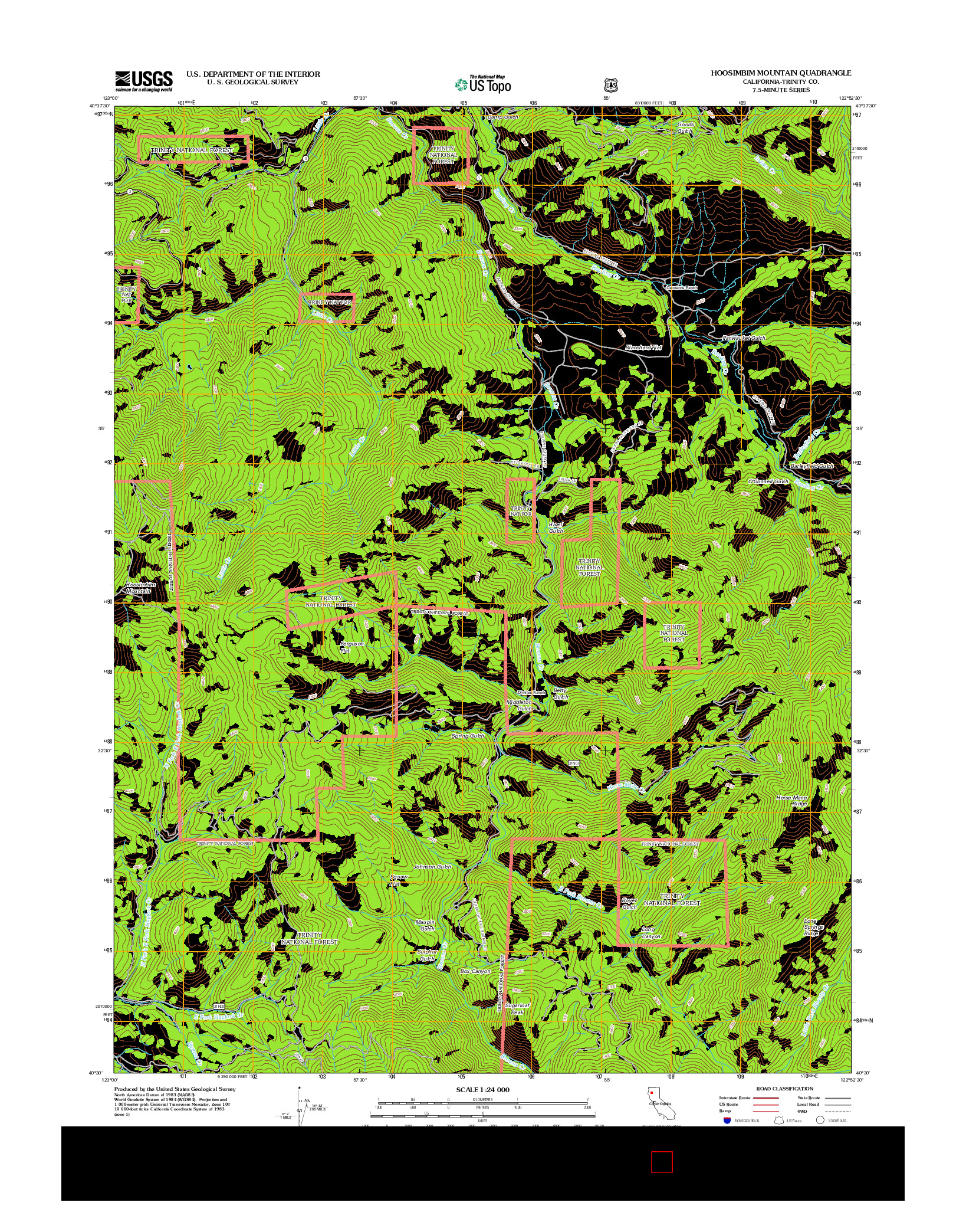 USGS US TOPO 7.5-MINUTE MAP FOR HOOSIMBIM MOUNTAIN, CA 2012