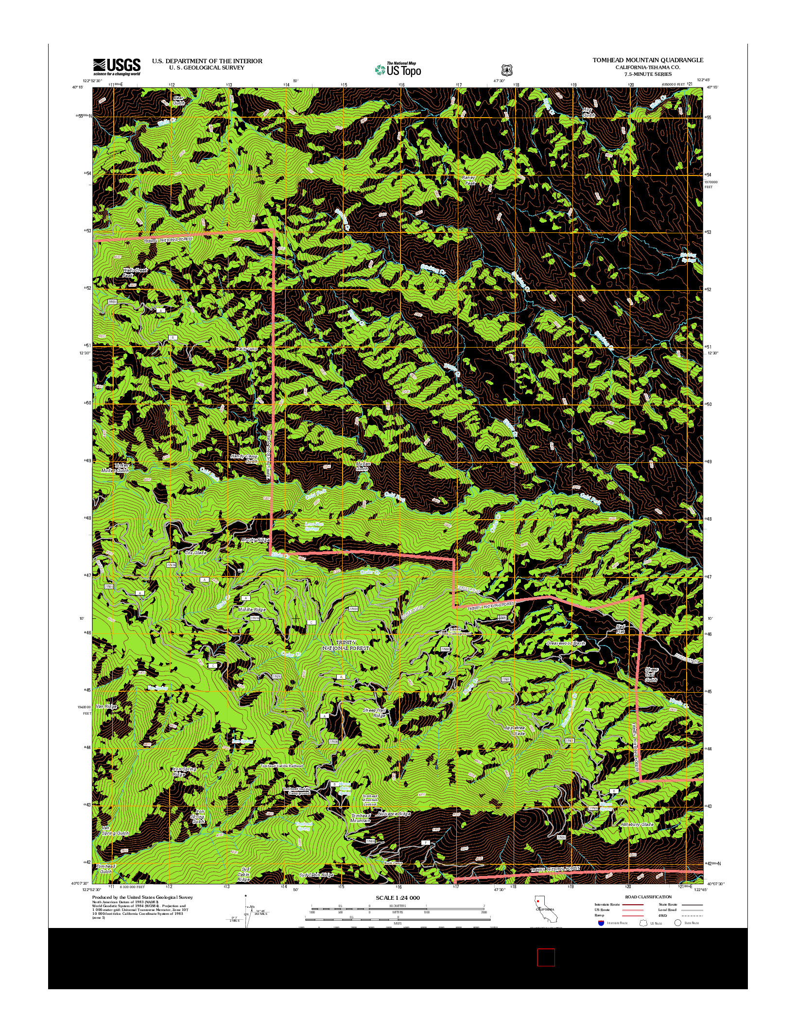 USGS US TOPO 7.5-MINUTE MAP FOR TOMHEAD MOUNTAIN, CA 2012