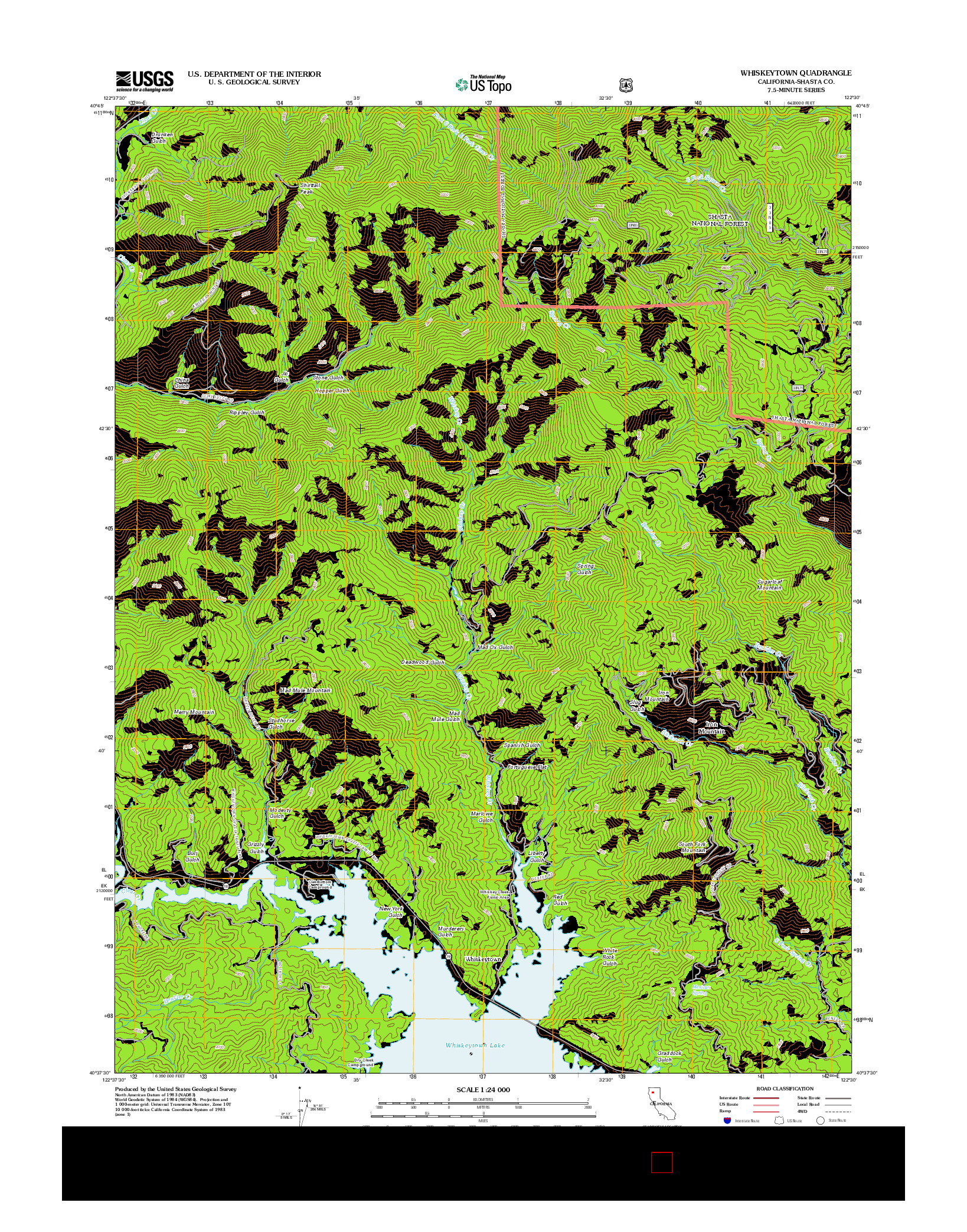 USGS US TOPO 7.5-MINUTE MAP FOR WHISKEYTOWN, CA 2012