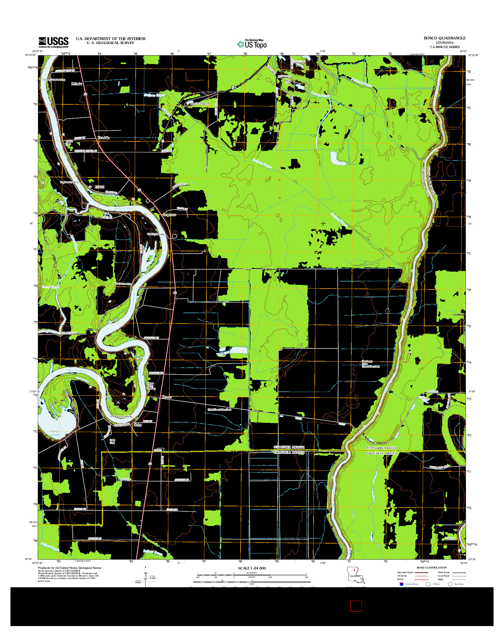 USGS US TOPO 7.5-MINUTE MAP FOR BOSCO, LA 2012