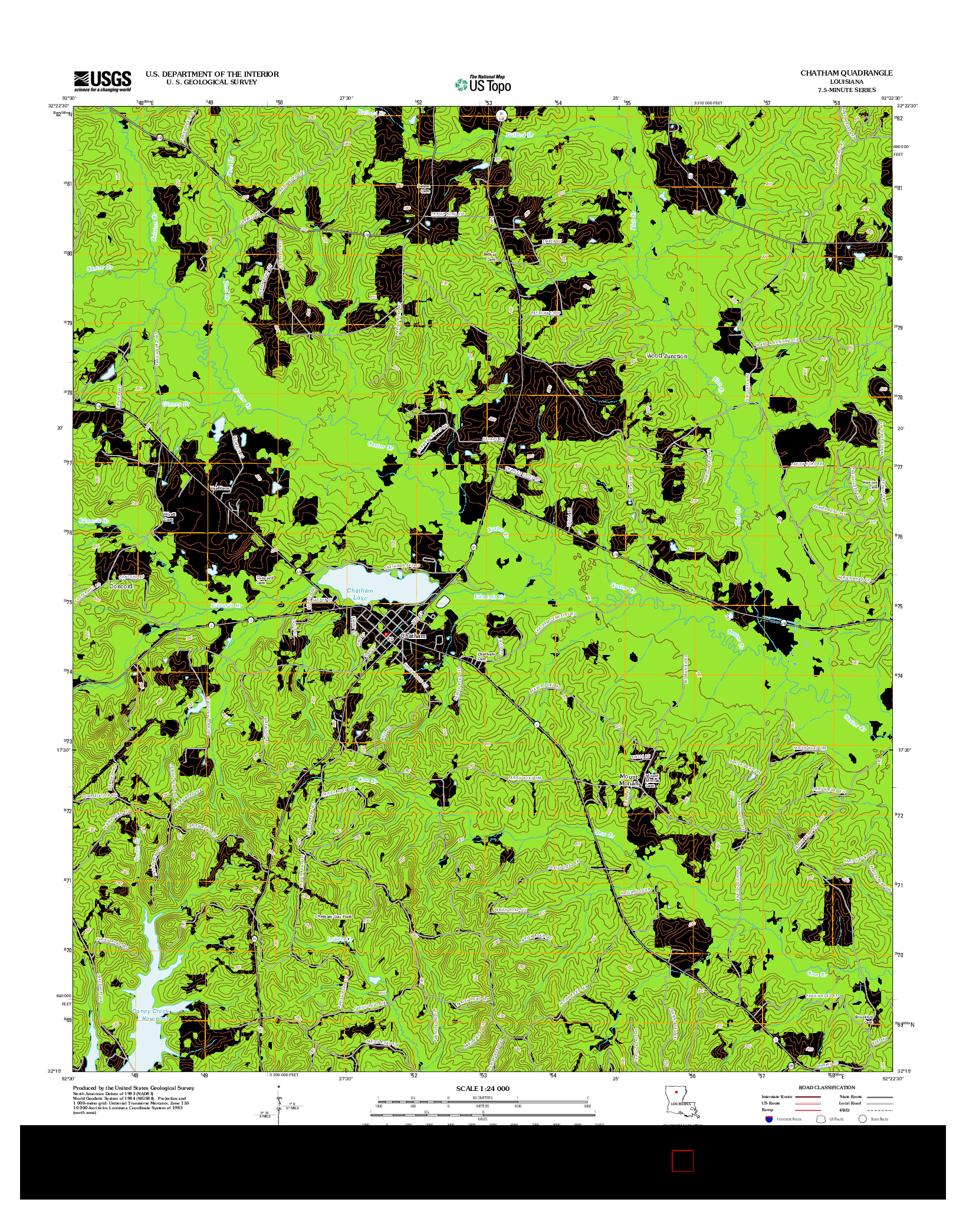 USGS US TOPO 7.5-MINUTE MAP FOR CHATHAM, LA 2012