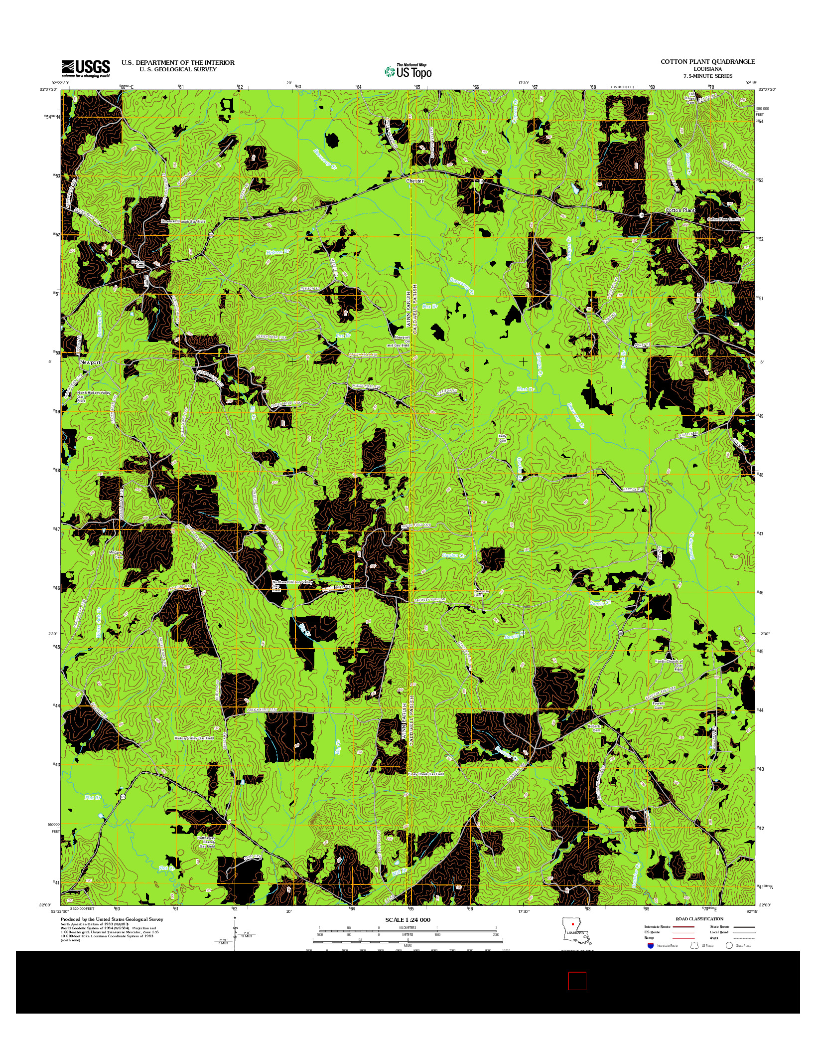 USGS US TOPO 7.5-MINUTE MAP FOR COTTON PLANT, LA 2012