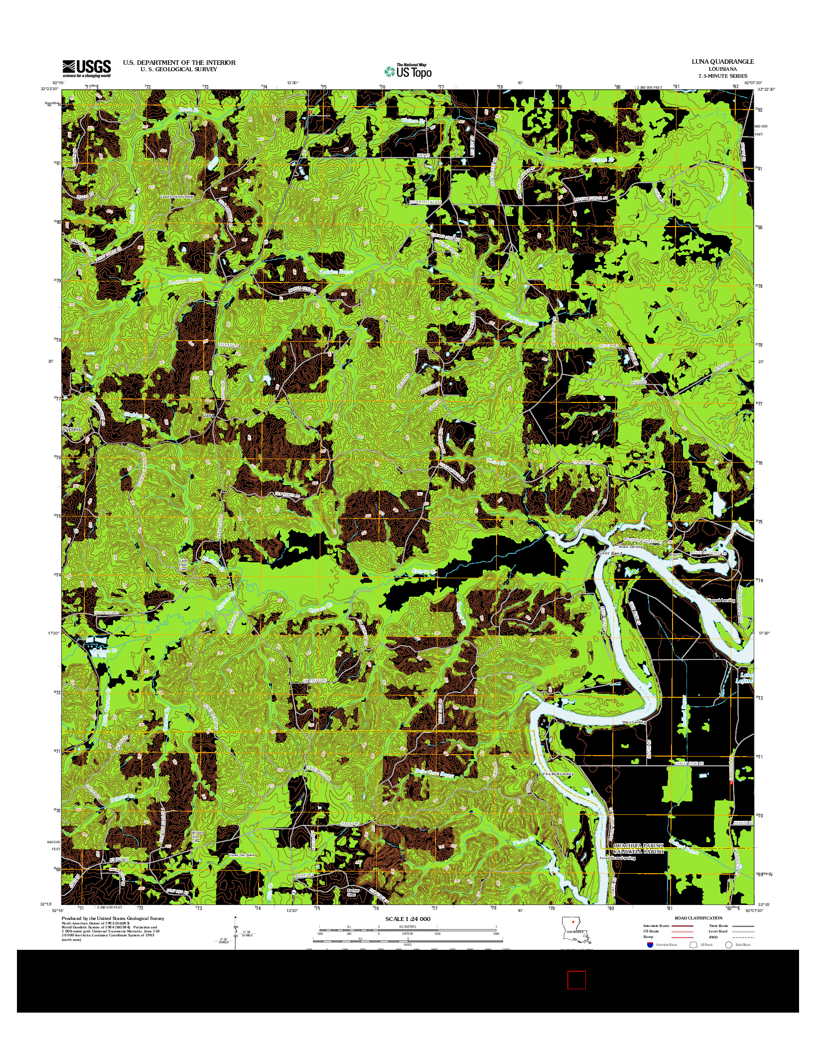 USGS US TOPO 7.5-MINUTE MAP FOR LUNA, LA 2012
