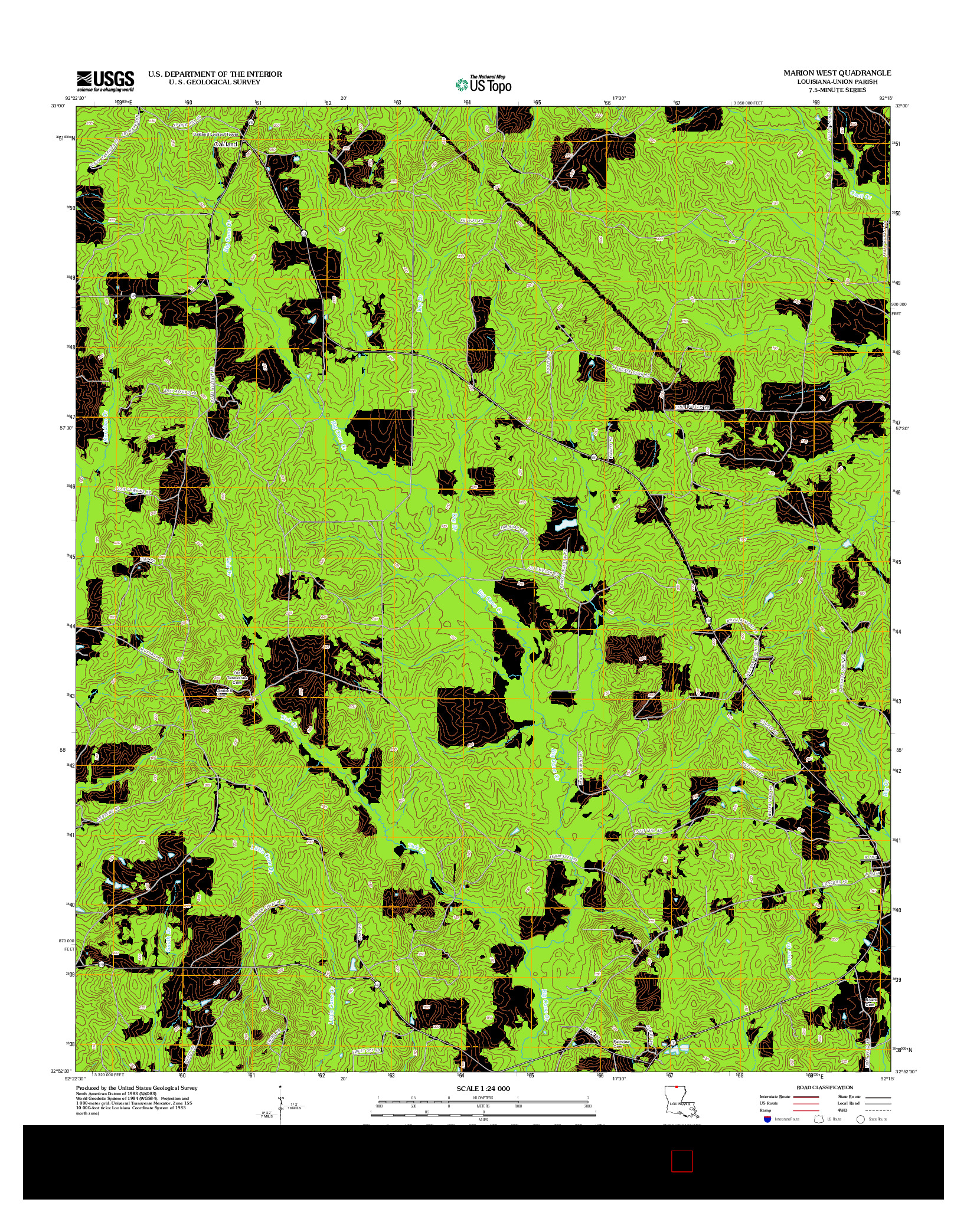 USGS US TOPO 7.5-MINUTE MAP FOR MARION WEST, LA 2012