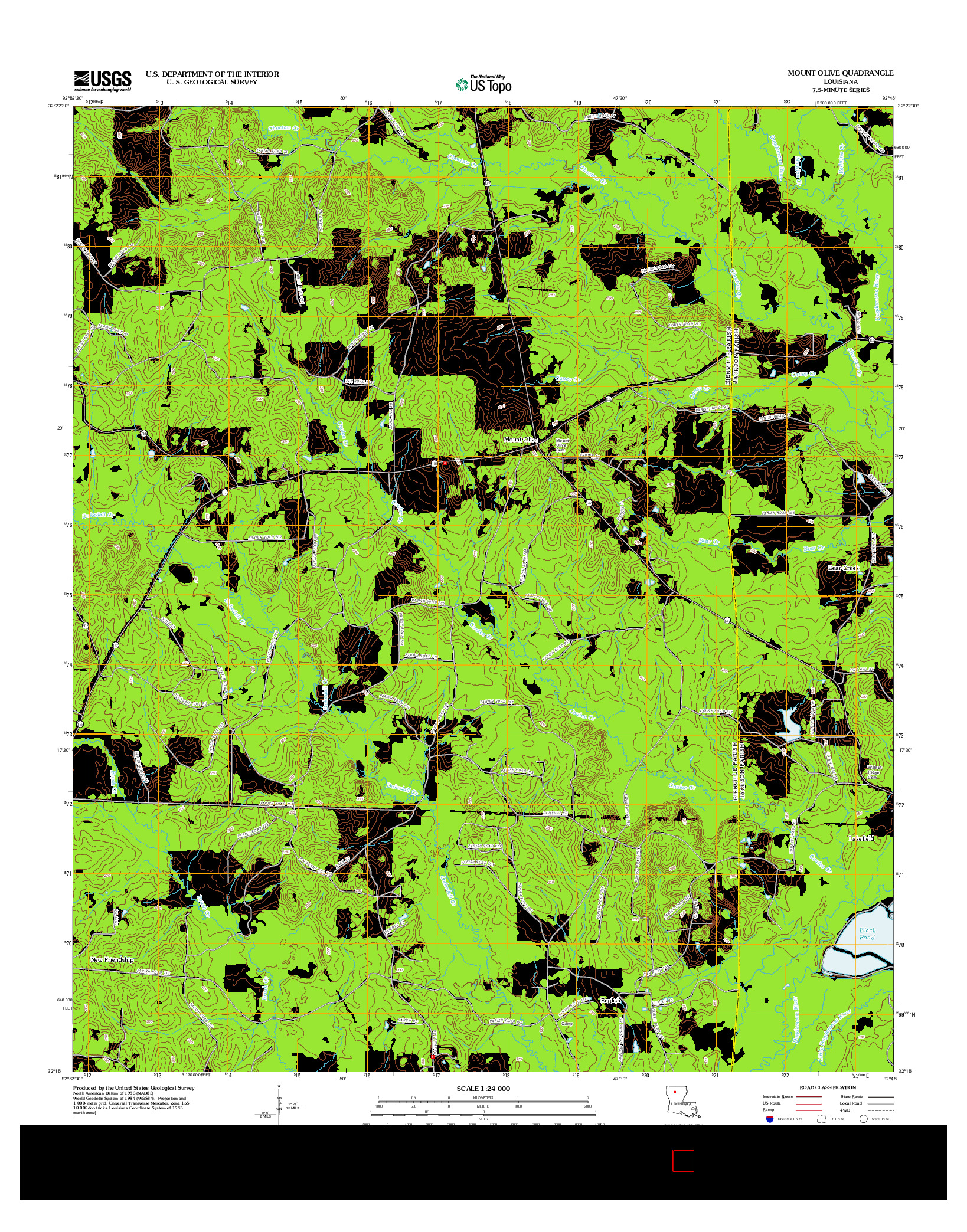 USGS US TOPO 7.5-MINUTE MAP FOR MOUNT OLIVE, LA 2012