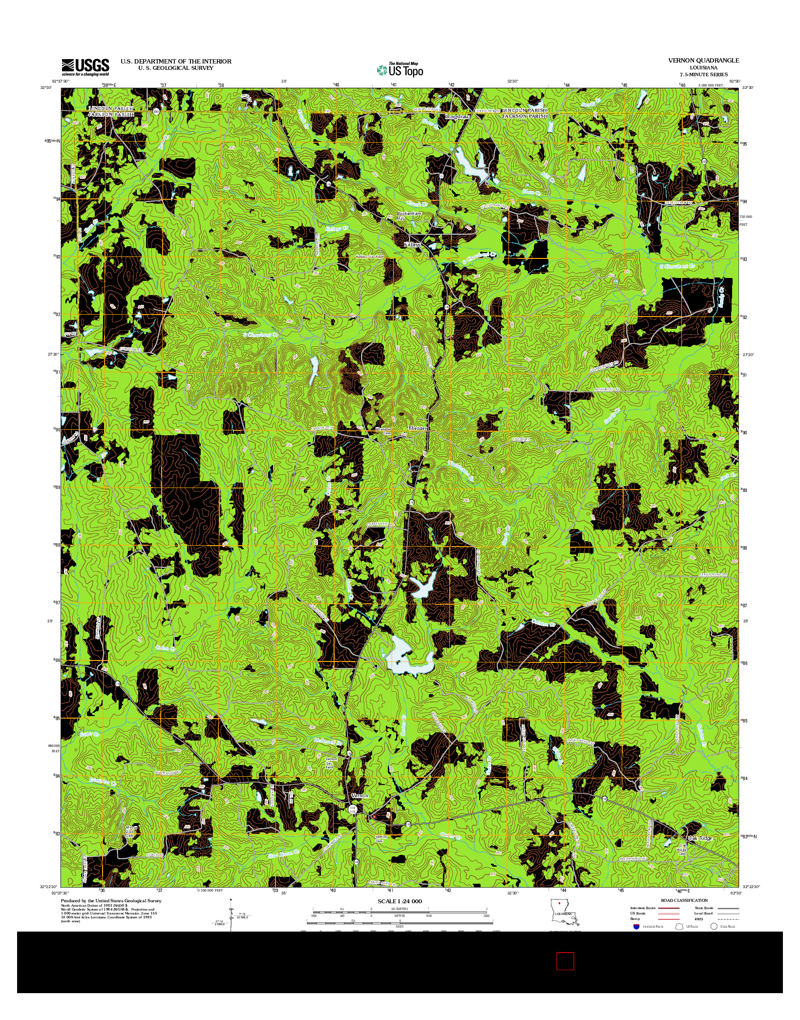 USGS US TOPO 7.5-MINUTE MAP FOR VERNON, LA 2012