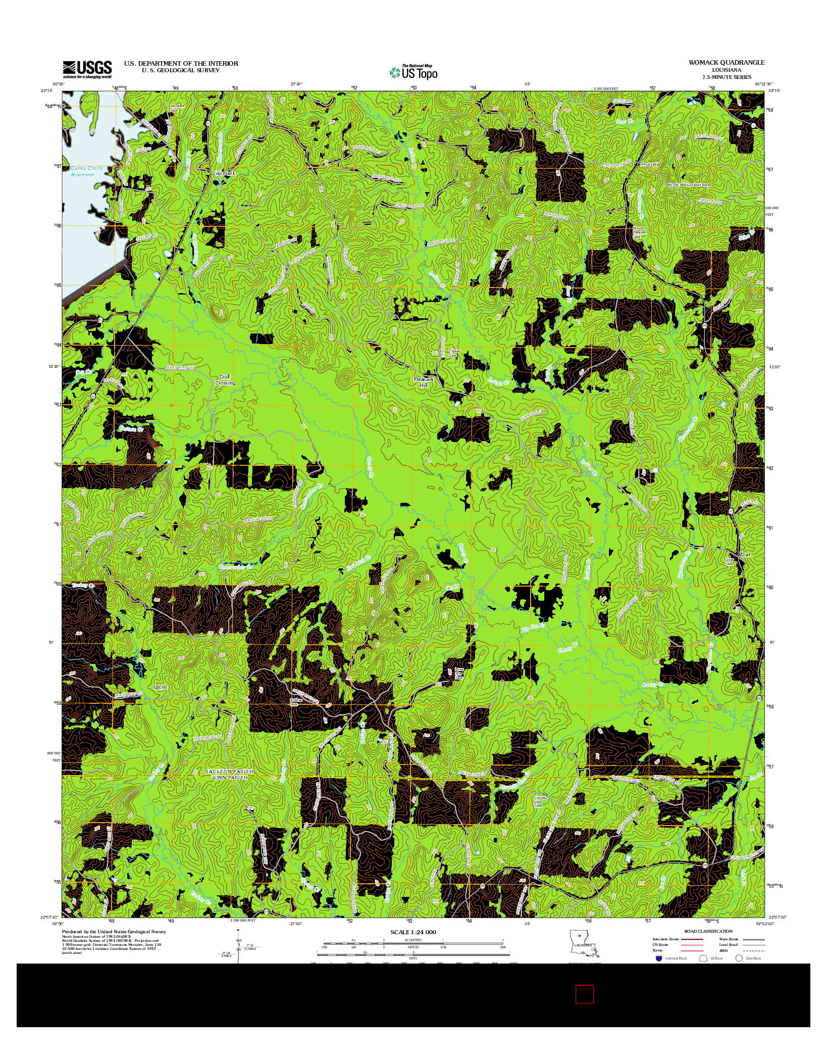 USGS US TOPO 7.5-MINUTE MAP FOR WOMACK, LA 2012