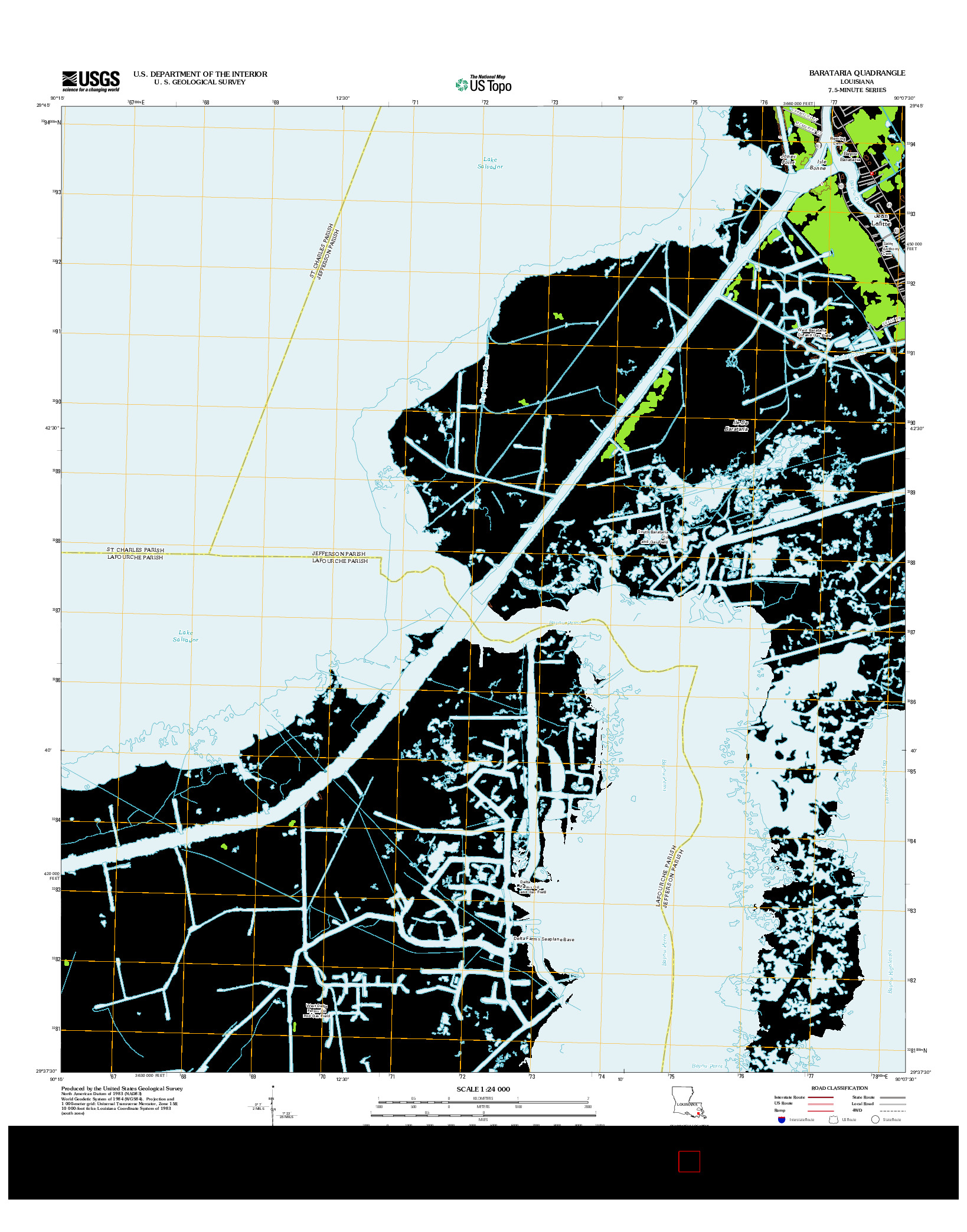 USGS US TOPO 7.5-MINUTE MAP FOR BARATARIA, LA 2012