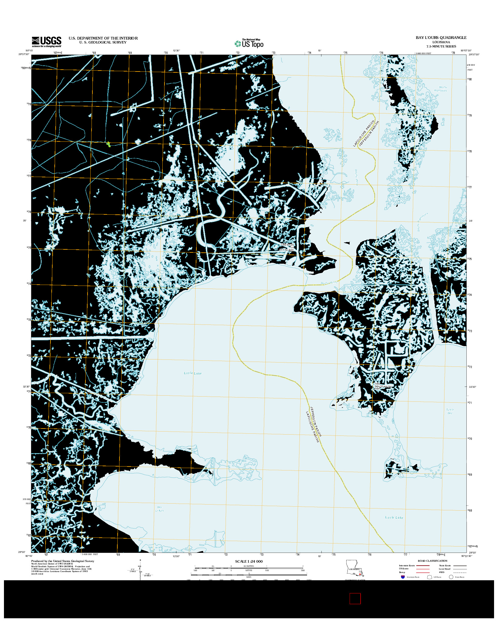 USGS US TOPO 7.5-MINUTE MAP FOR BAY L'OURS, LA 2012