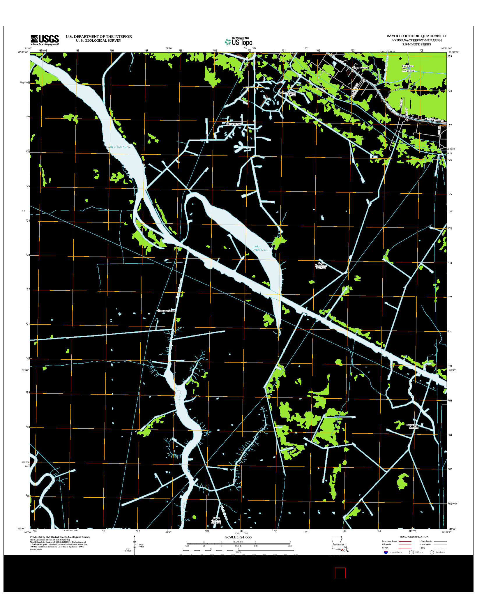 USGS US TOPO 7.5-MINUTE MAP FOR BAYOU COCODRIE, LA 2012
