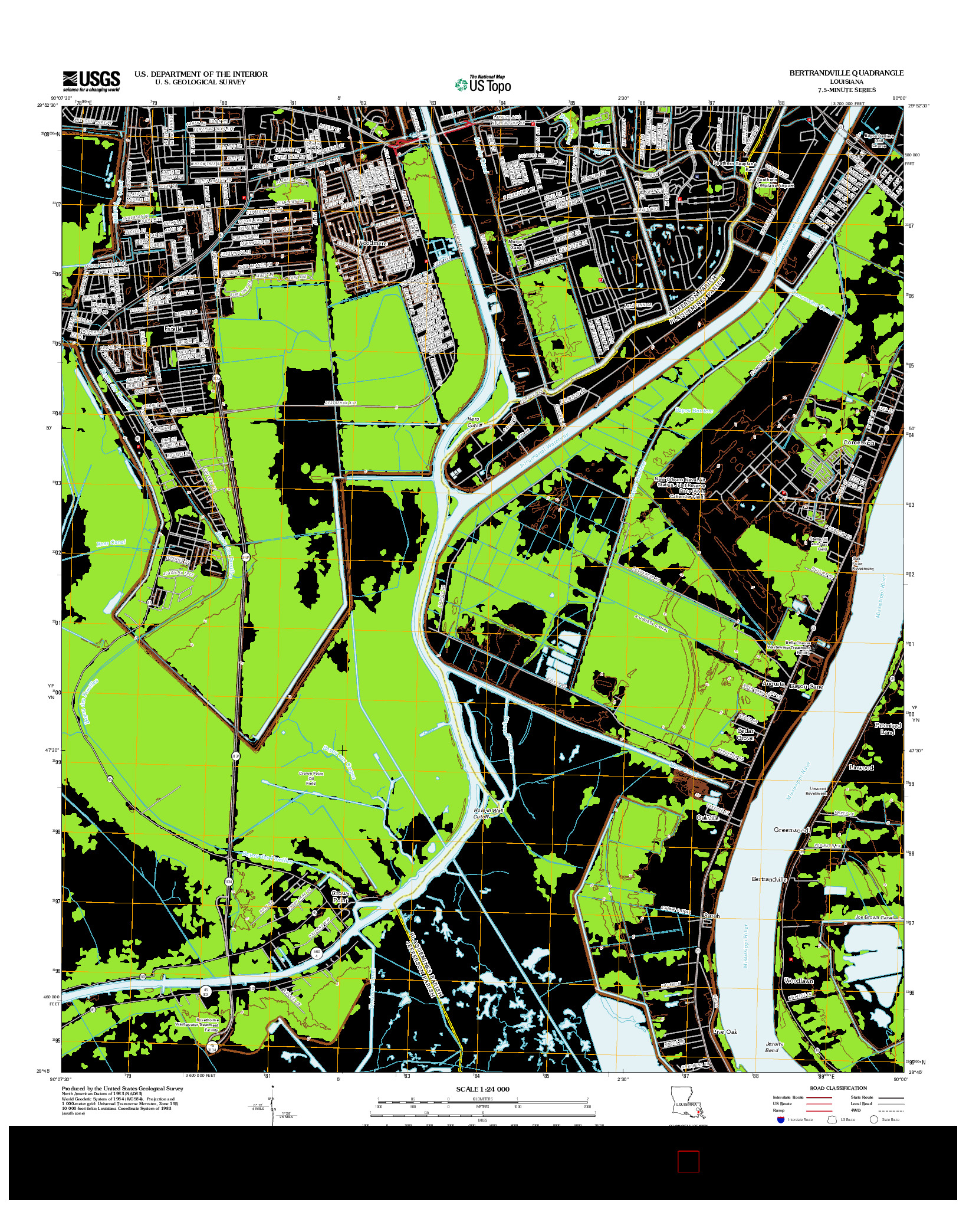 USGS US TOPO 7.5-MINUTE MAP FOR BERTRANDVILLE, LA 2012