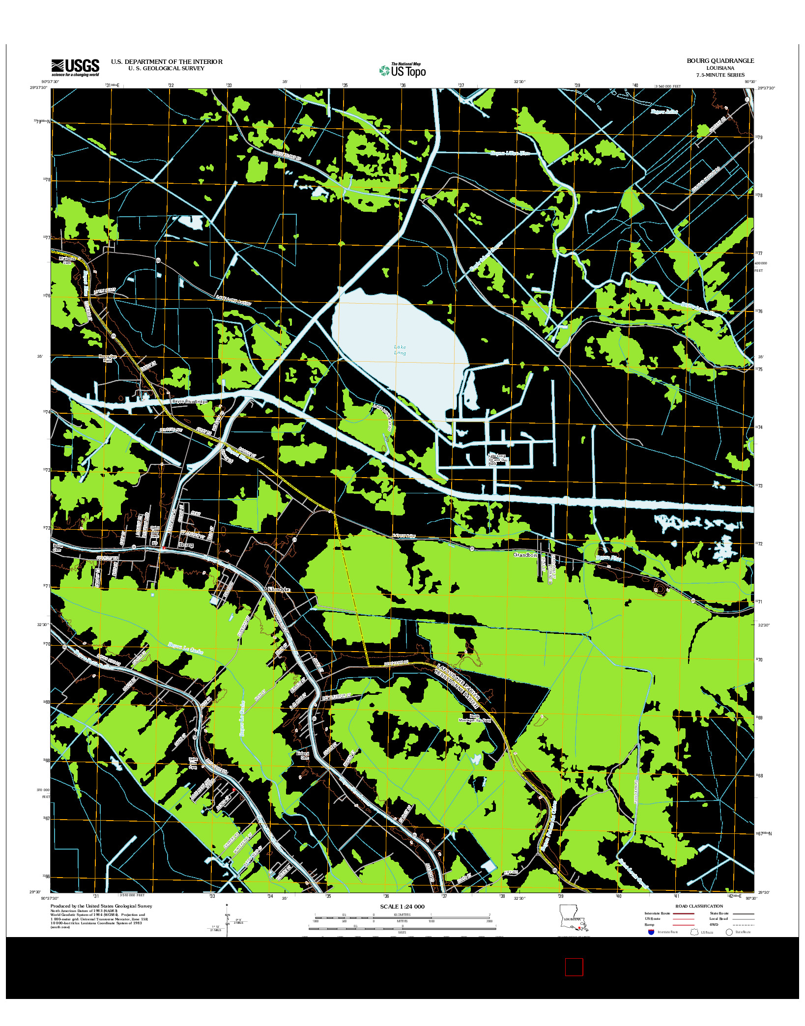 USGS US TOPO 7.5-MINUTE MAP FOR BOURG, LA 2012