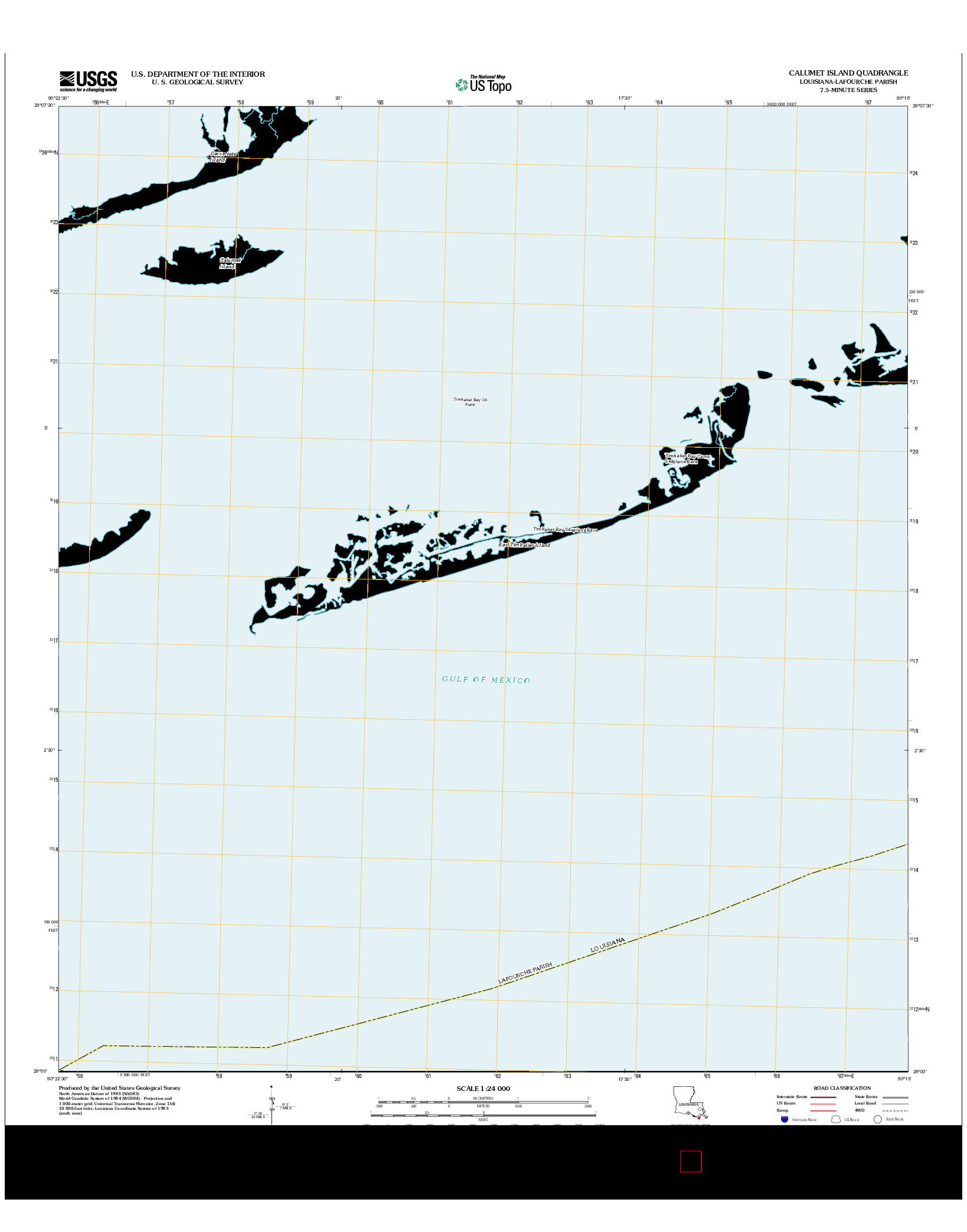 USGS US TOPO 7.5-MINUTE MAP FOR CALUMET ISLAND, LA 2012