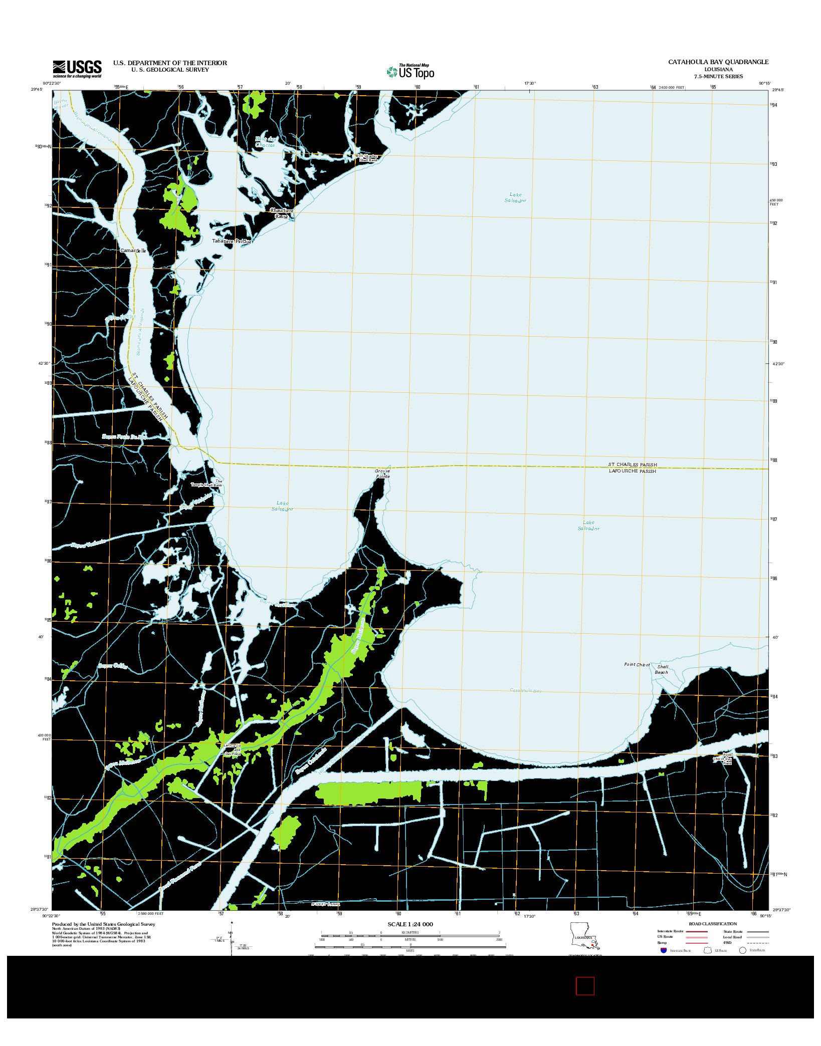 USGS US TOPO 7.5-MINUTE MAP FOR CATAHOULA BAY, LA 2012