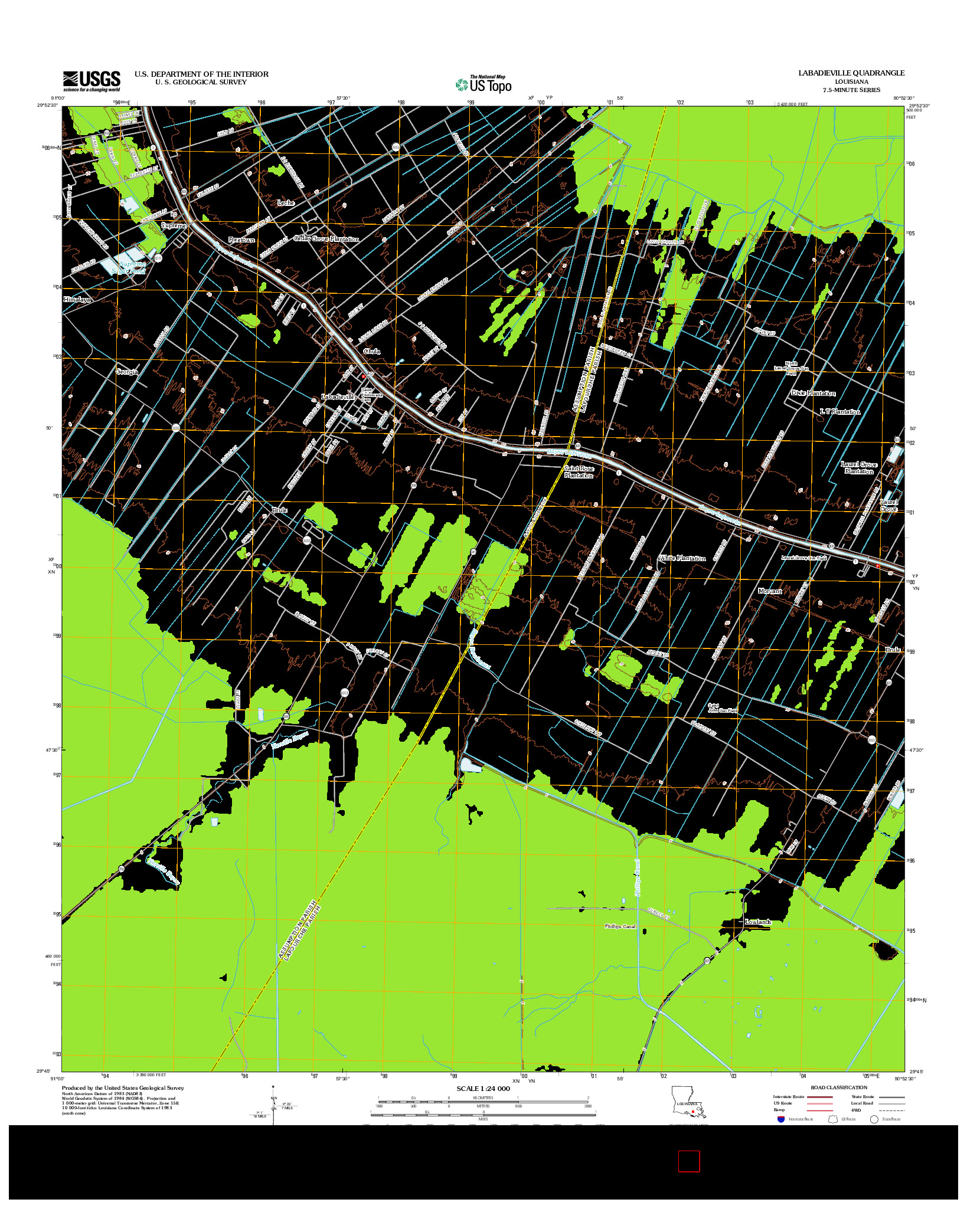 USGS US TOPO 7.5-MINUTE MAP FOR LABADIEVILLE, LA 2012
