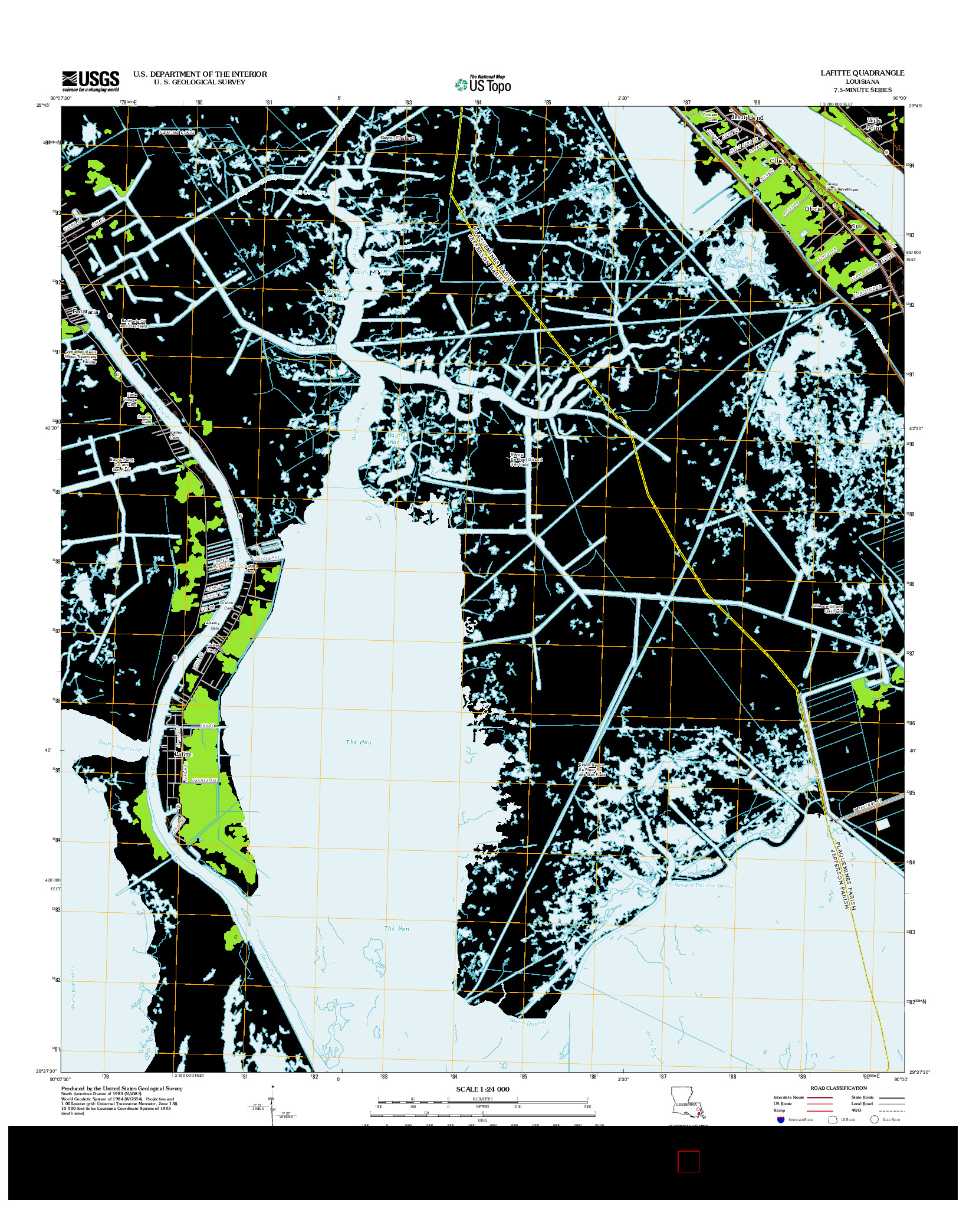 USGS US TOPO 7.5-MINUTE MAP FOR LAFITTE, LA 2012