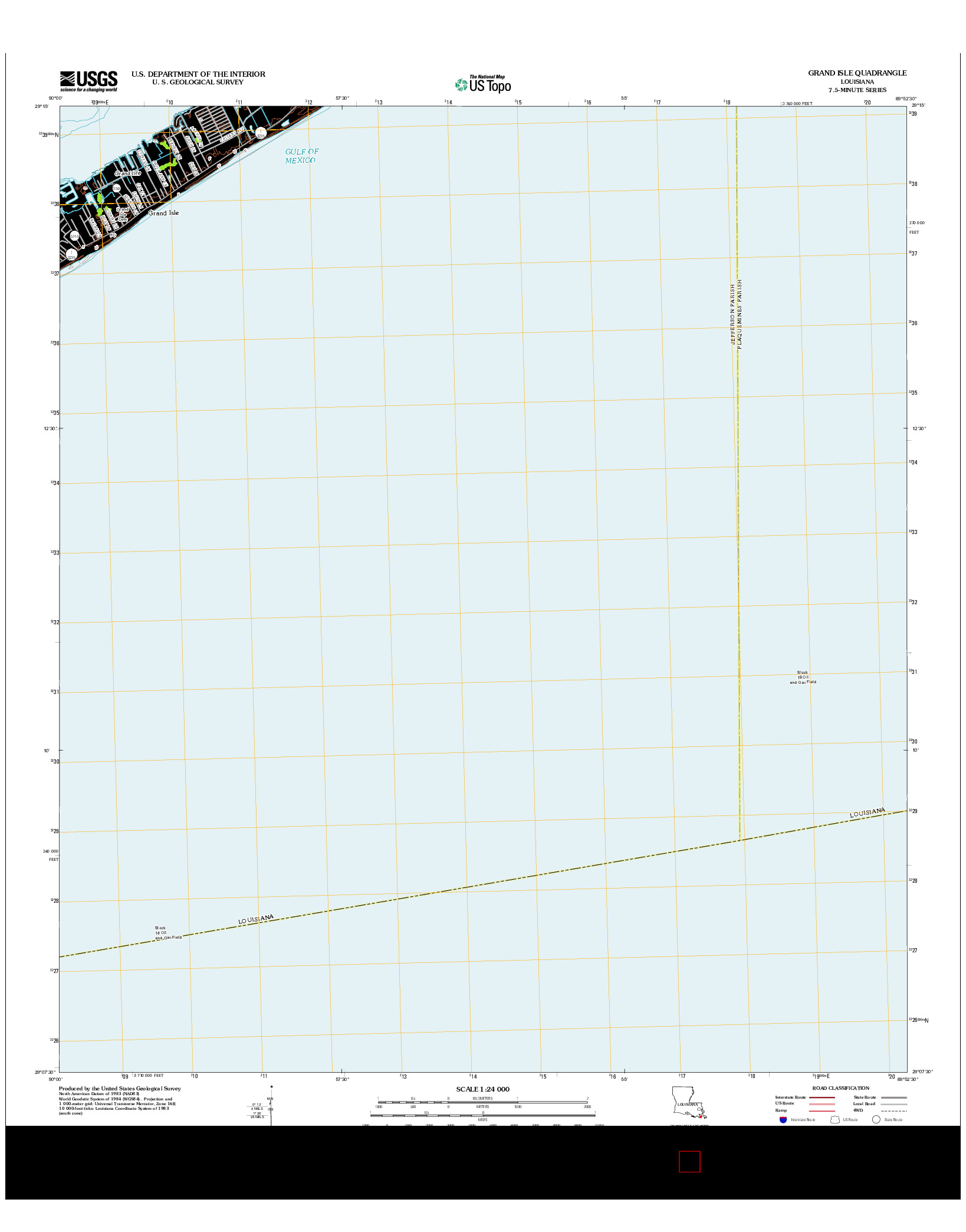 USGS US TOPO 7.5-MINUTE MAP FOR GRAND ISLE, LA 2012