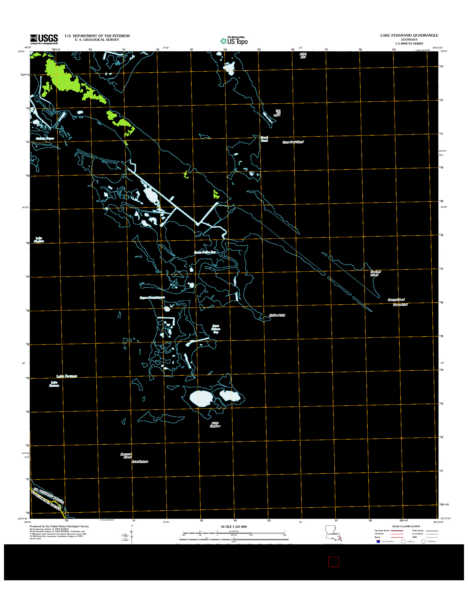 USGS US TOPO 7.5-MINUTE MAP FOR LAKE ATHANASIO, LA 2012