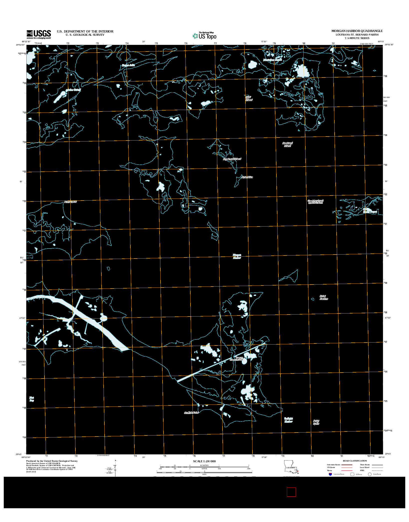 USGS US TOPO 7.5-MINUTE MAP FOR MORGAN HARBOR, LA 2012