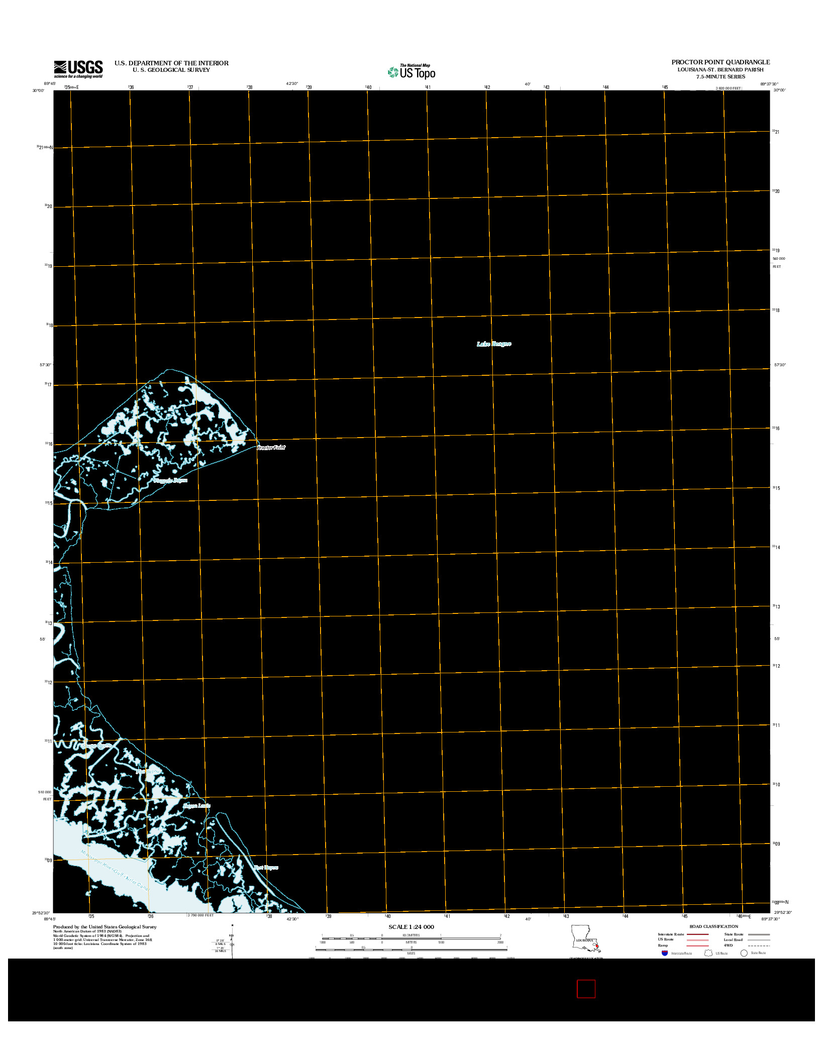 USGS US TOPO 7.5-MINUTE MAP FOR PROCTOR POINT, LA 2012