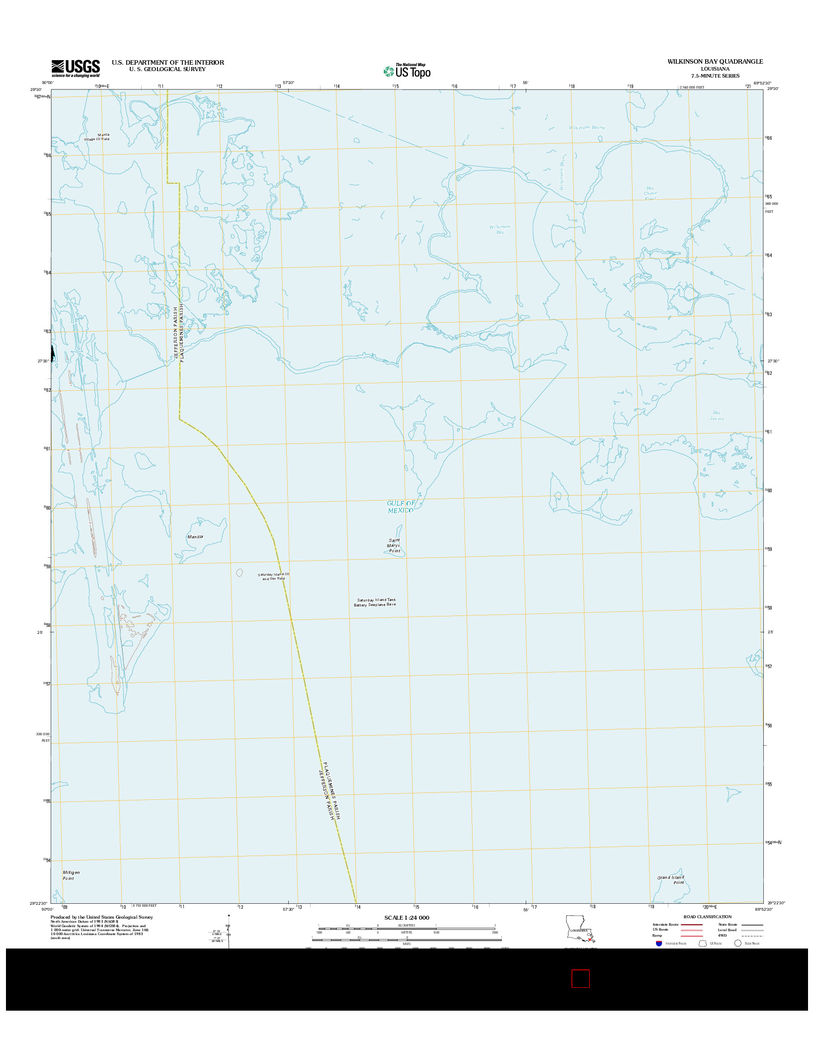 USGS US TOPO 7.5-MINUTE MAP FOR WILKINSON BAY, LA 2012