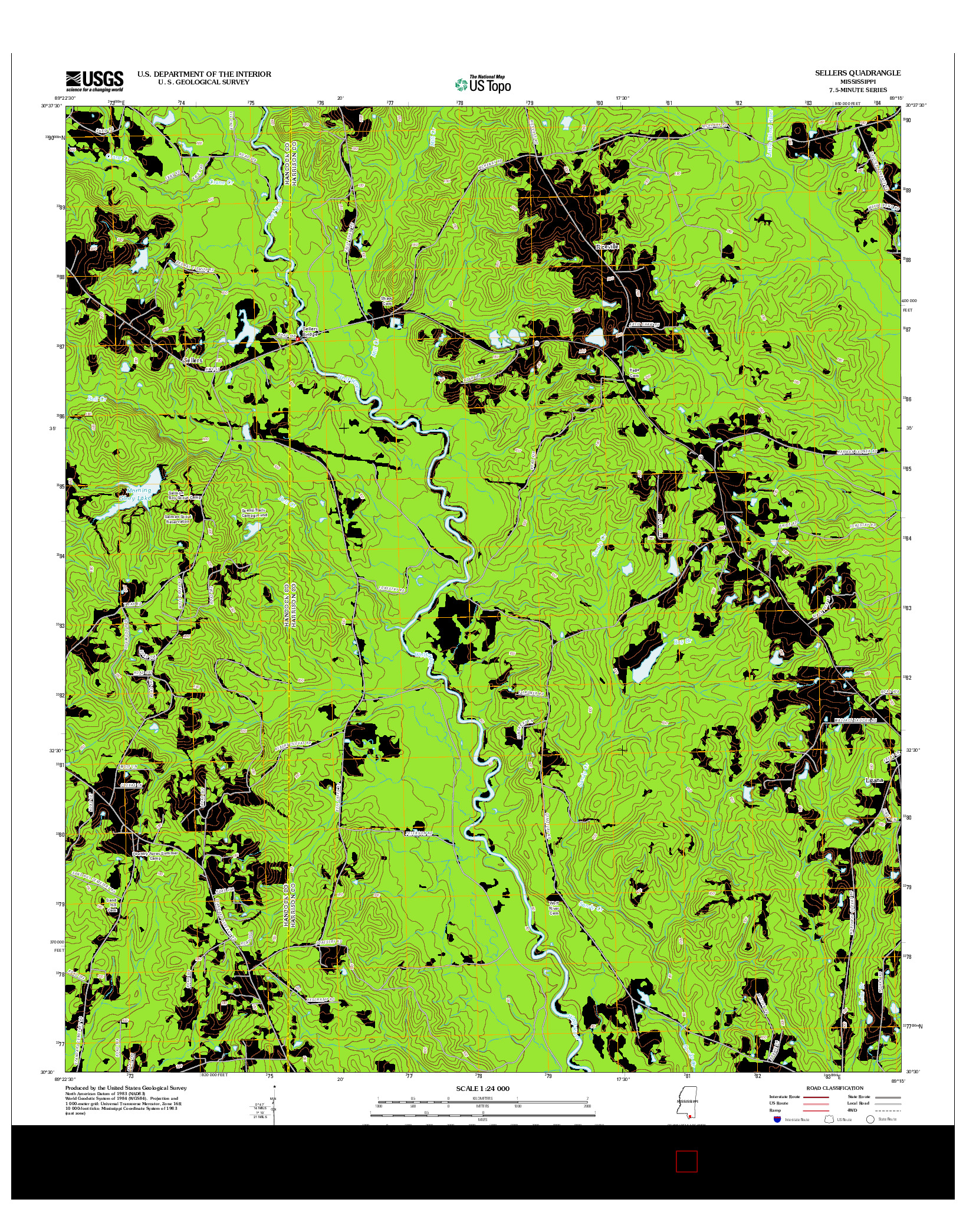 USGS US TOPO 7.5-MINUTE MAP FOR SELLERS, MS 2012