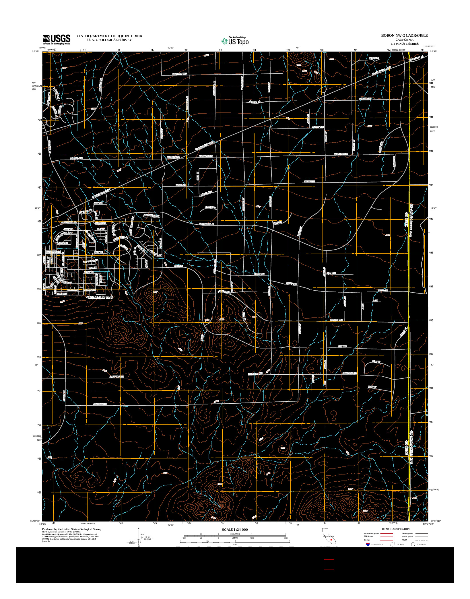 USGS US TOPO 7.5-MINUTE MAP FOR BORON NW, CA 2012