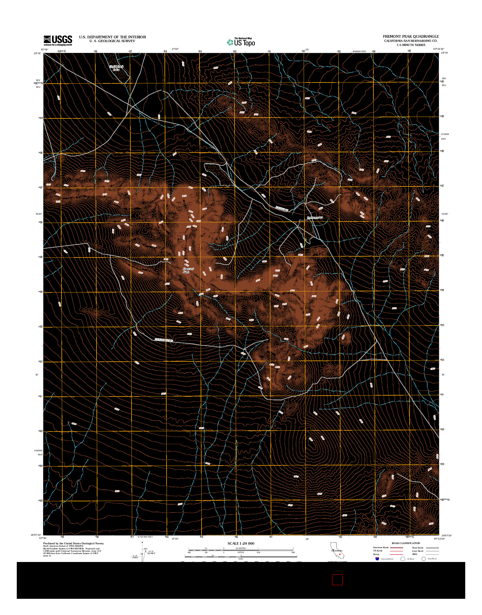 USGS US TOPO 7.5-MINUTE MAP FOR FREMONT PEAK, CA 2012