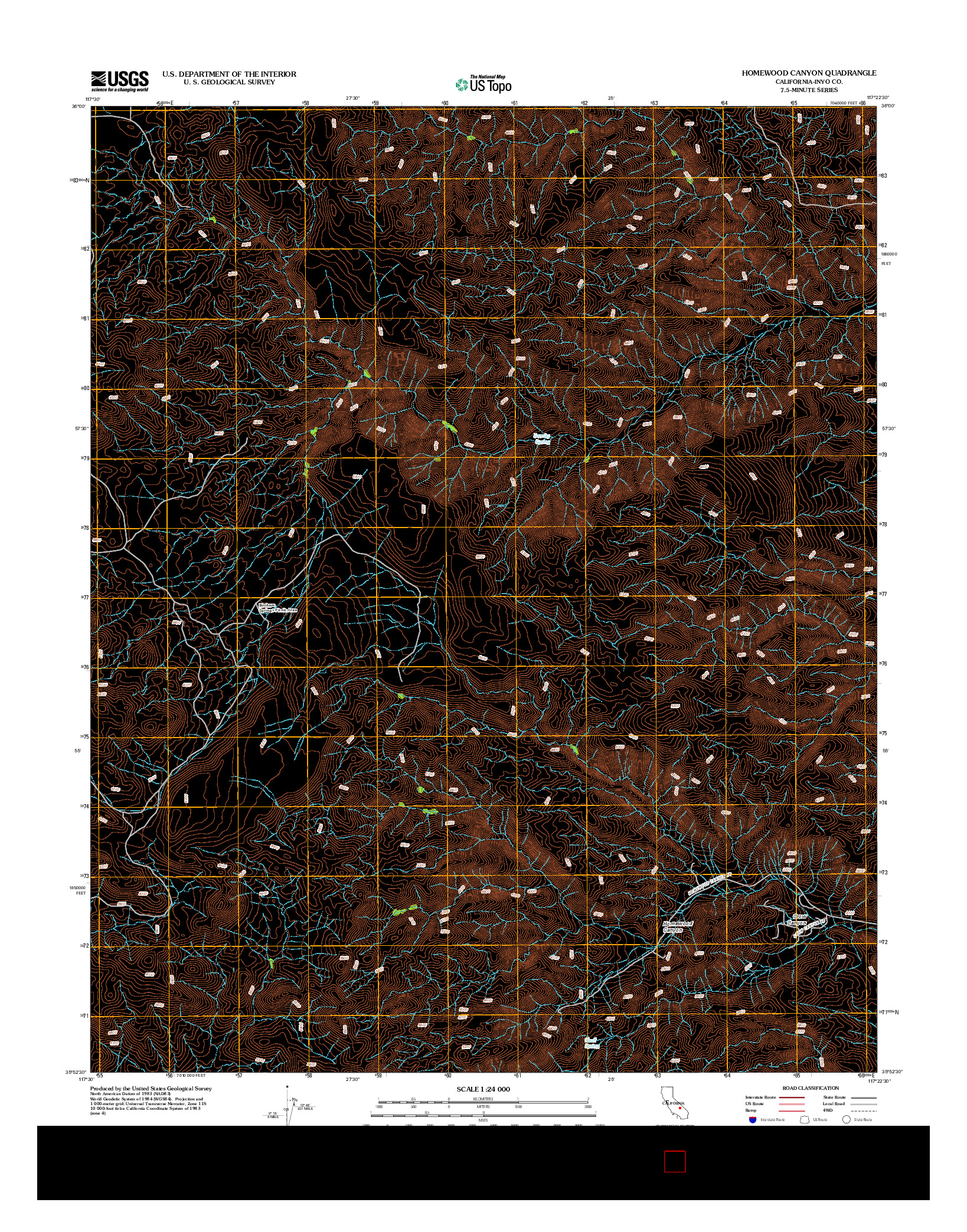 USGS US TOPO 7.5-MINUTE MAP FOR HOMEWOOD CANYON, CA 2012