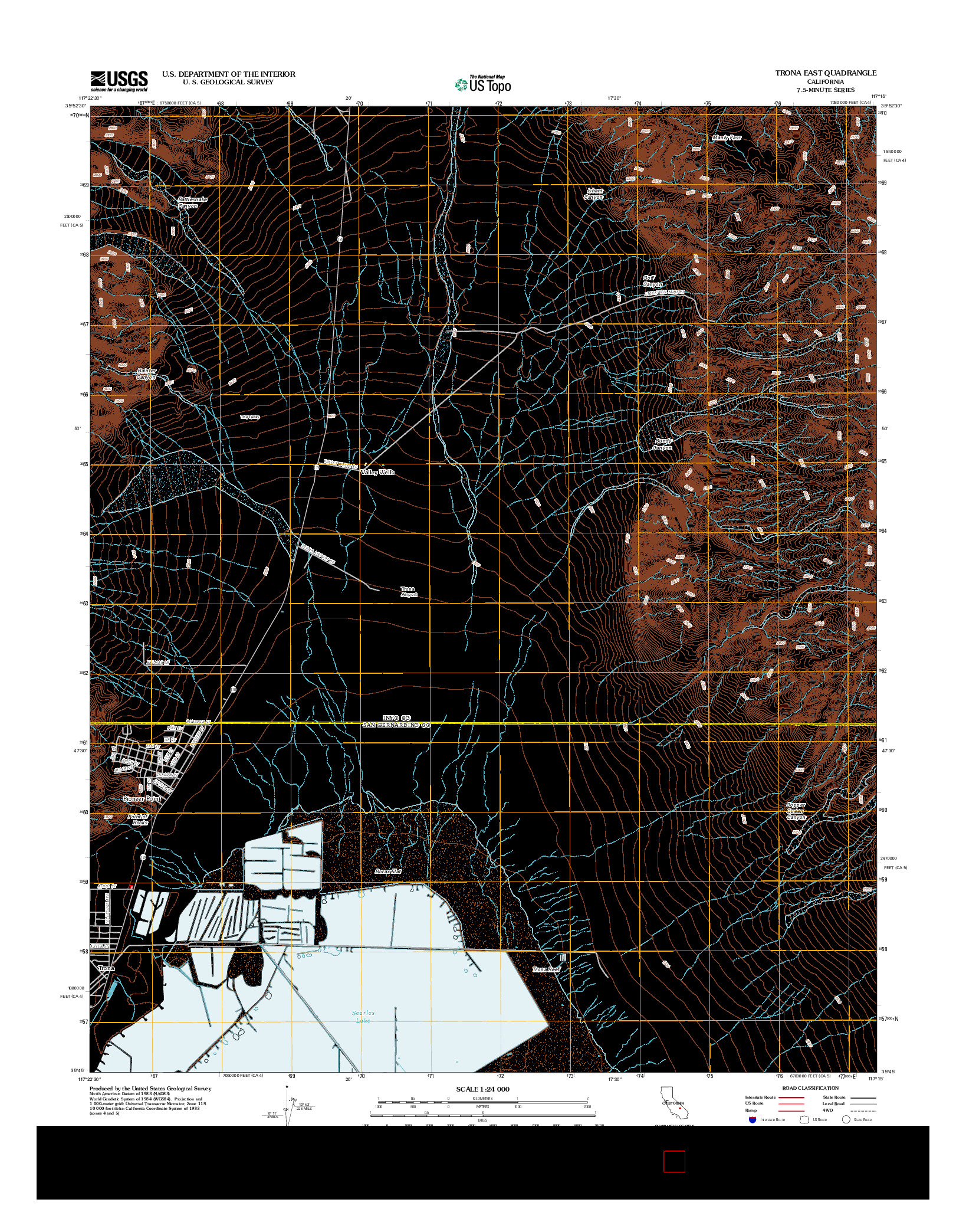 USGS US TOPO 7.5-MINUTE MAP FOR TRONA EAST, CA 2012